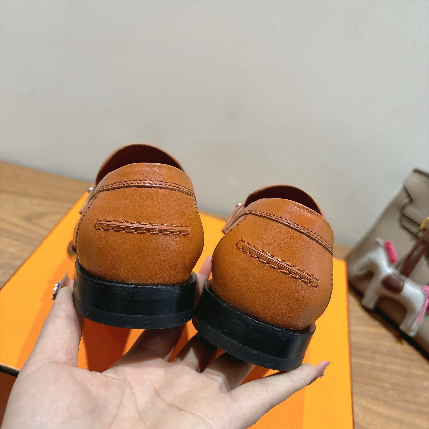 Hermes  Goatskin Womens Royal Loafers  Naturel