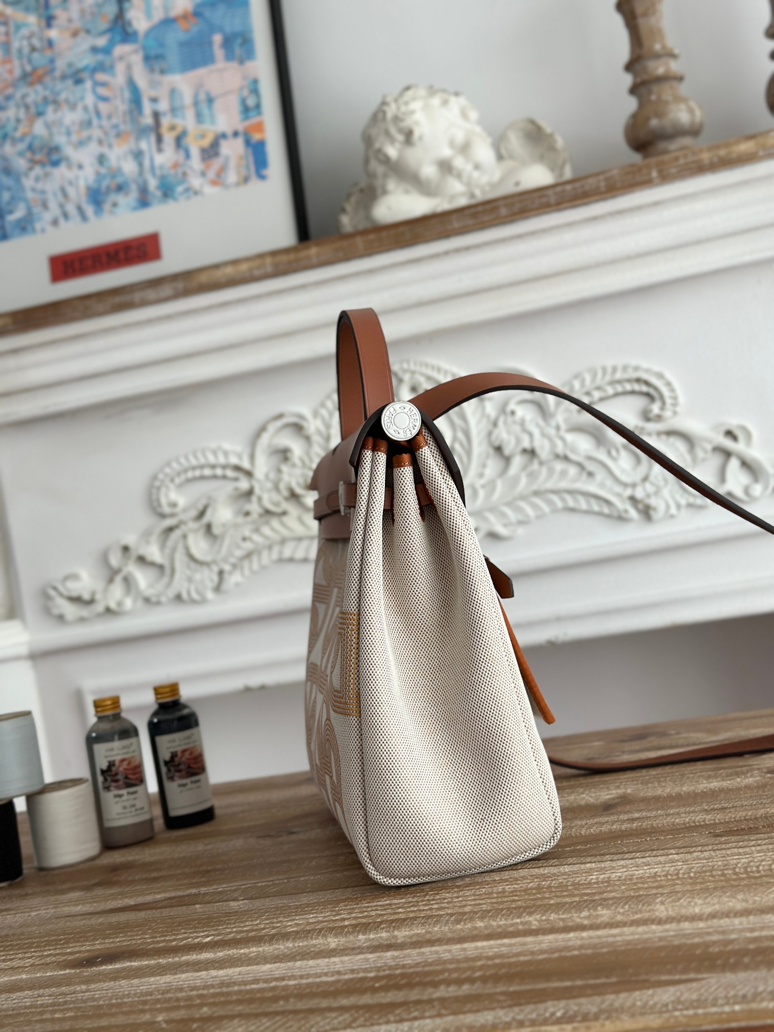 Hermes Herbag Neutral Vache Hunter and Ecru 31 Phw