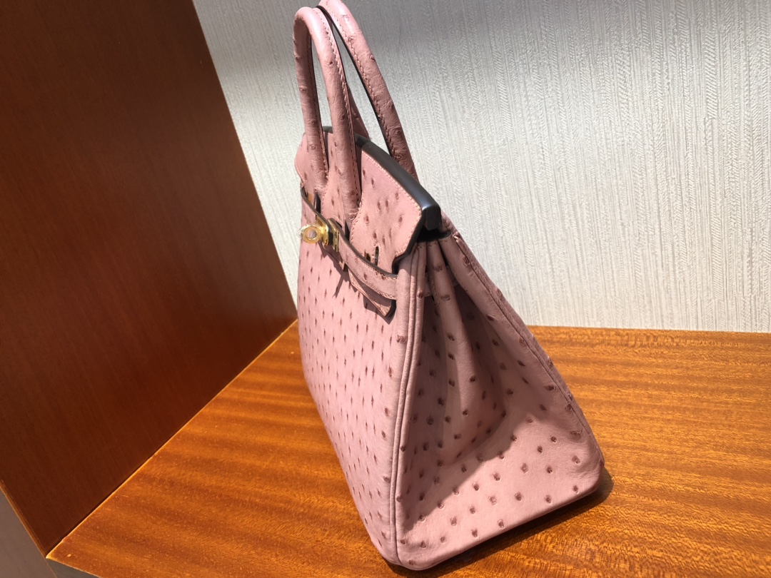 HERMES Hermes Birkin 25 Pink Gold Handbag