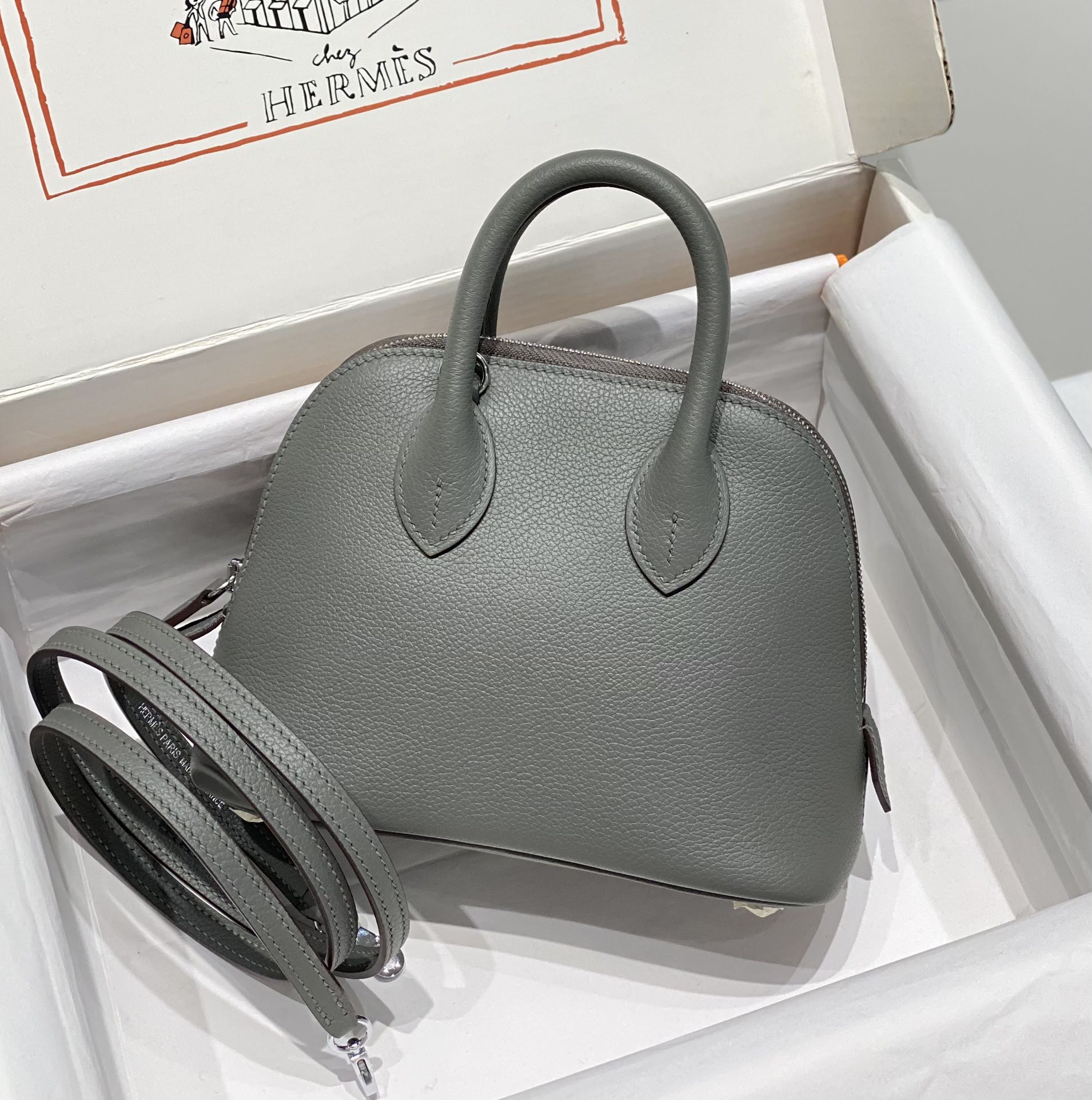 Hermes Hermes Min Bolide Noble Grey Silver