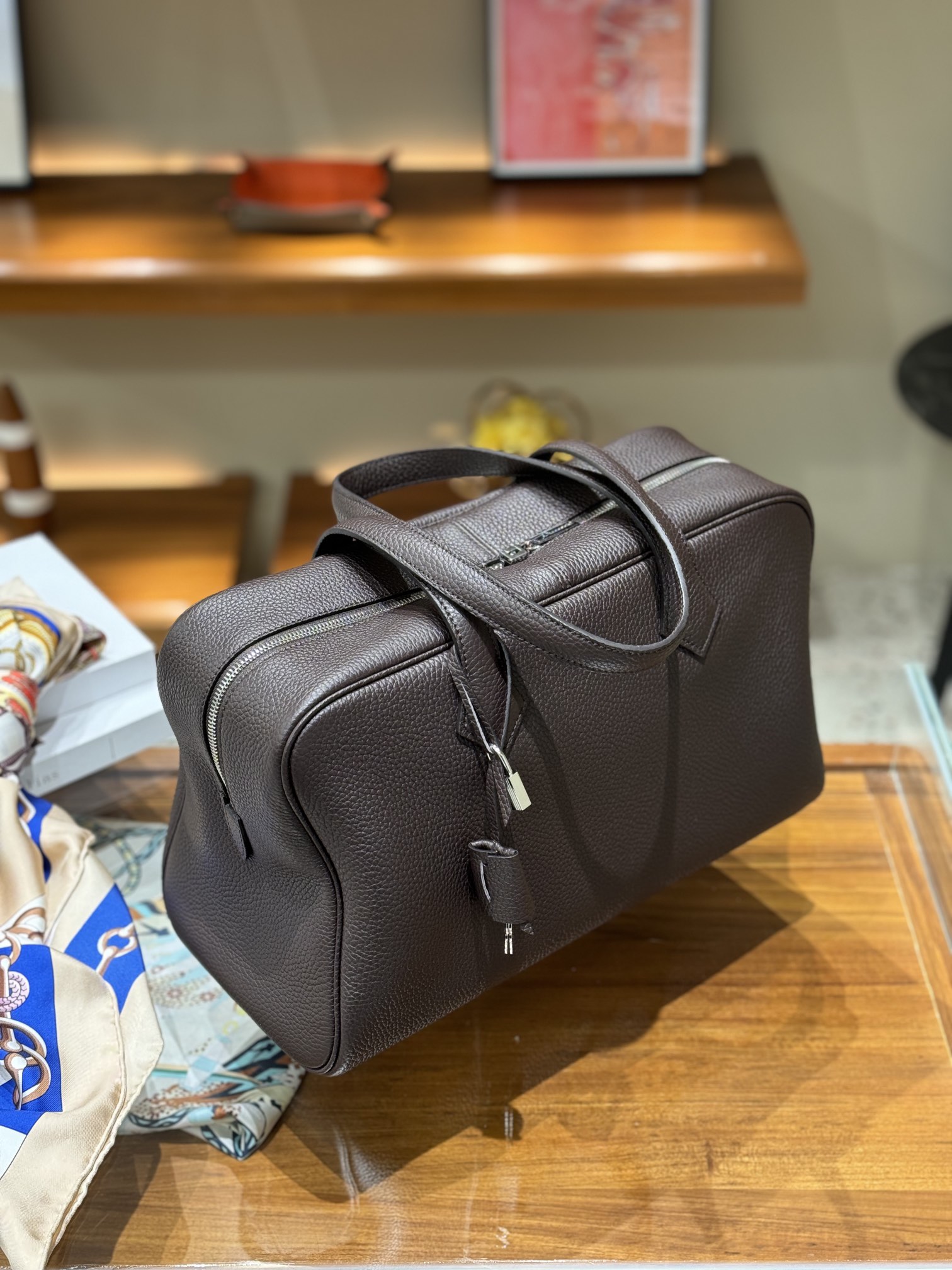 Hermes Hermes Victoria 2 35 Handbag Brown Leather