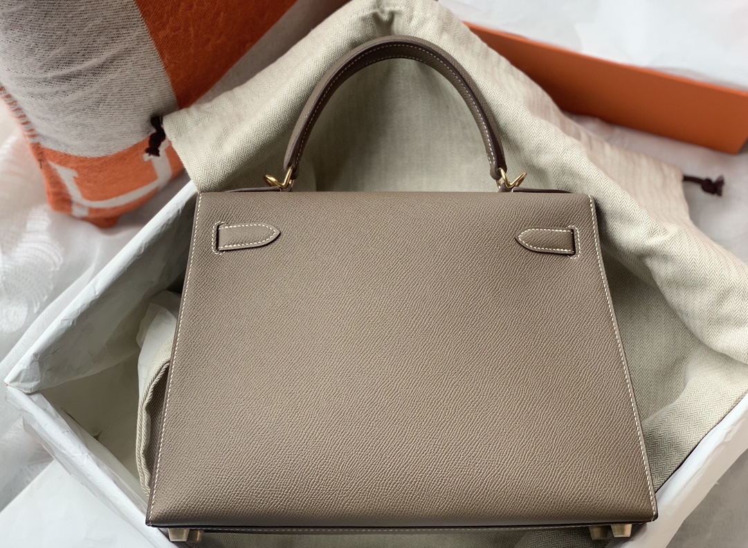 Hermes K20 Etoupe GHW Women's Crossbody Bag Light Brown