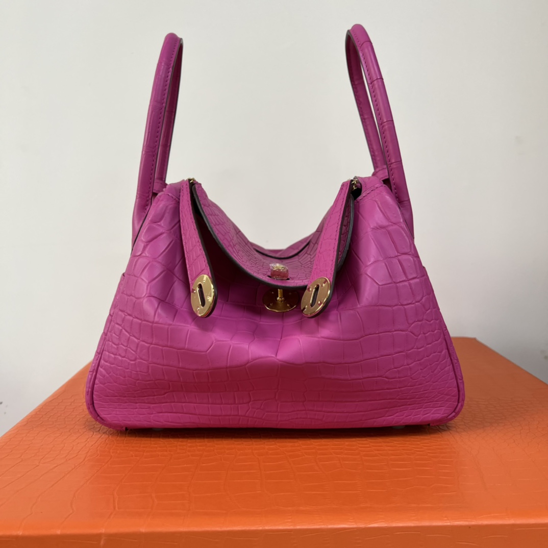 Hermes Lindy Swift actiniae purple Gold Hardware Handmade hand-stitched bag 26cm