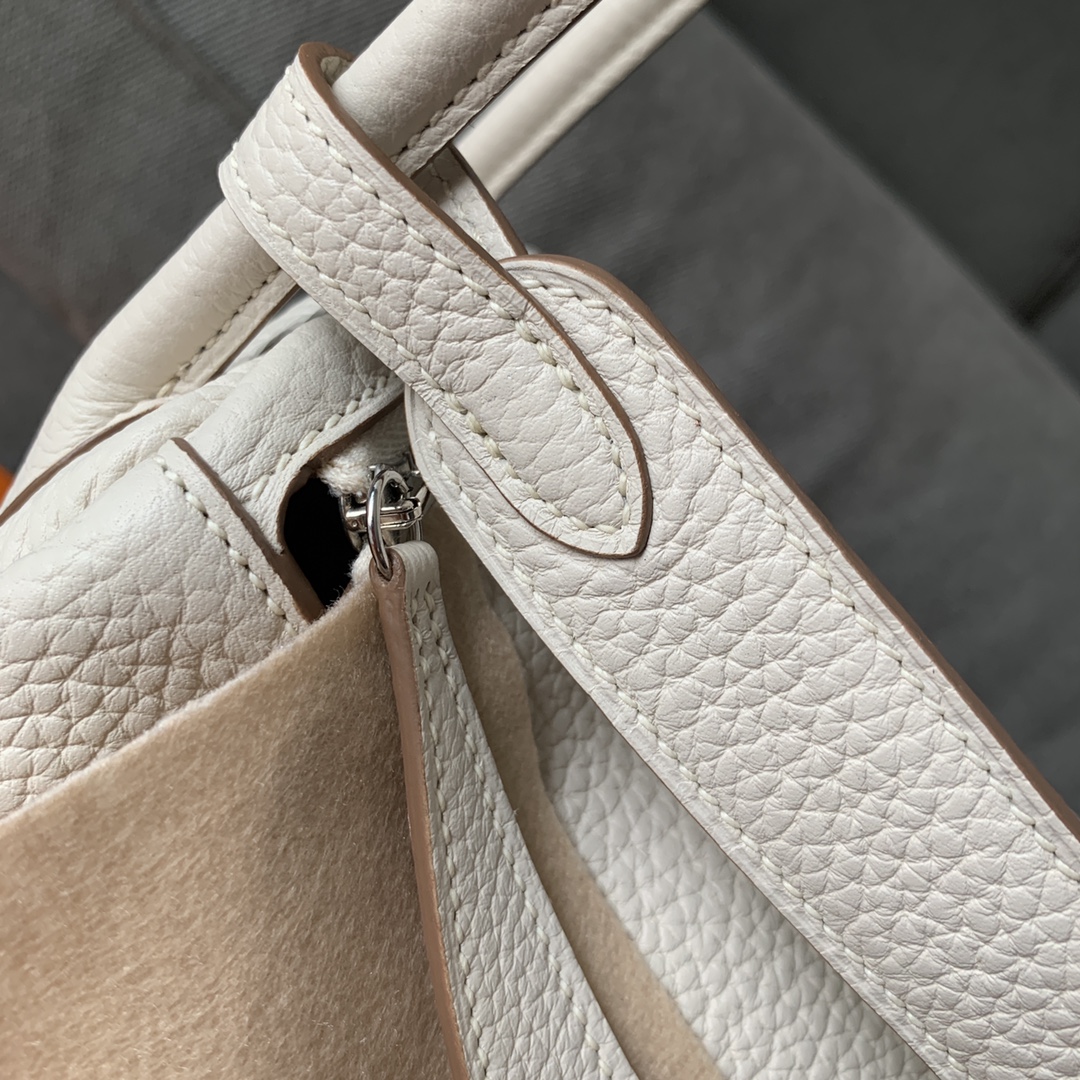 Hermes mini Lindy Togo Etoupe Sliver Hardware