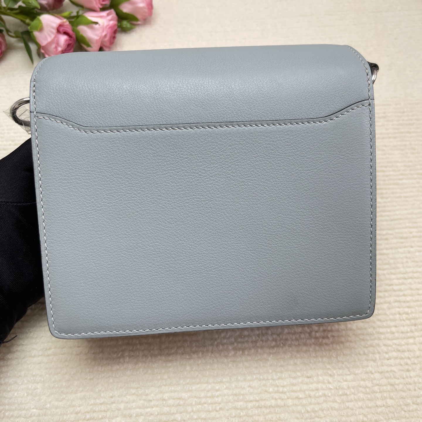 Hermes Mini Roulis 19 Evercolor J7 Blue Lin