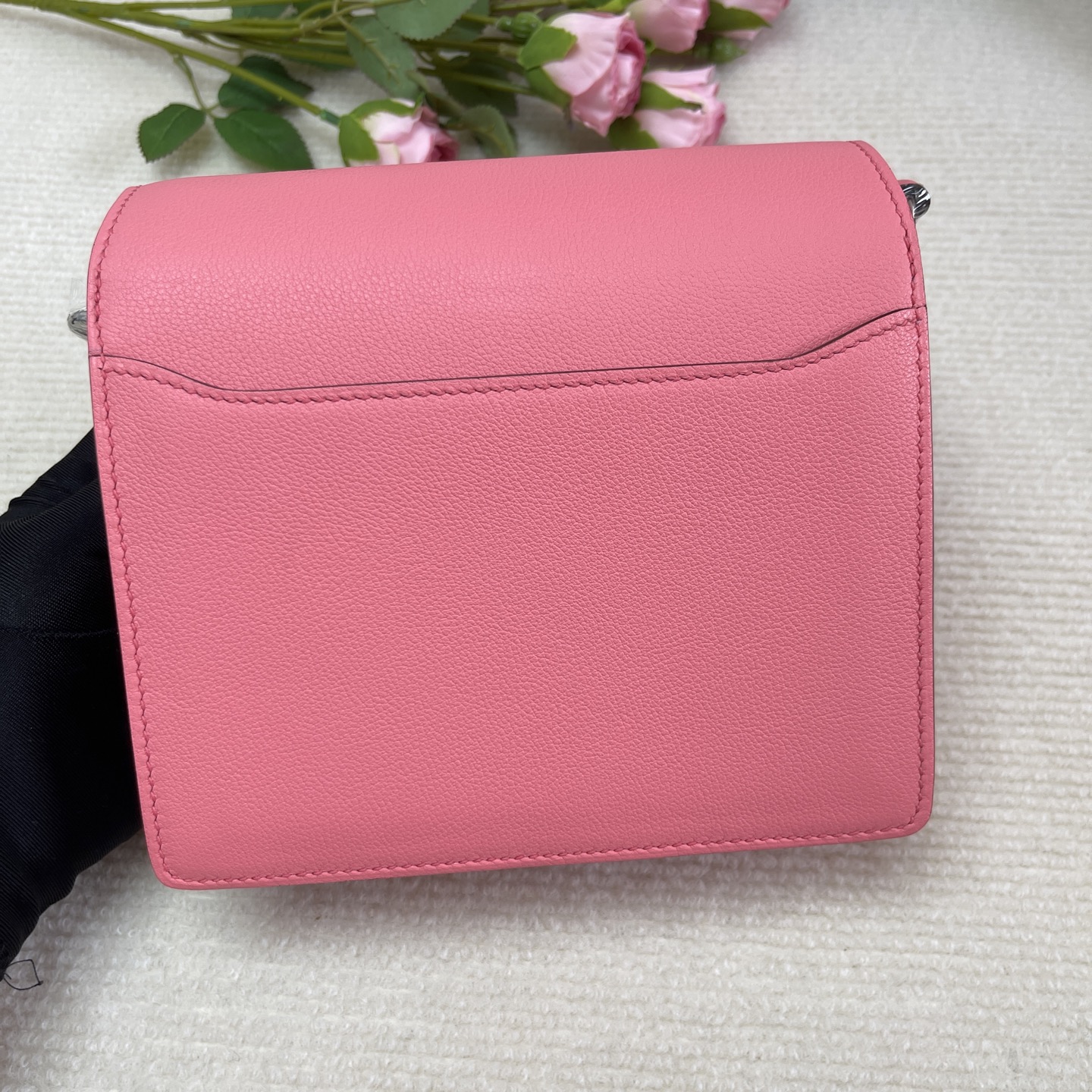 Hermes Mini Roulis in Pink Evercolor Leather PHW
