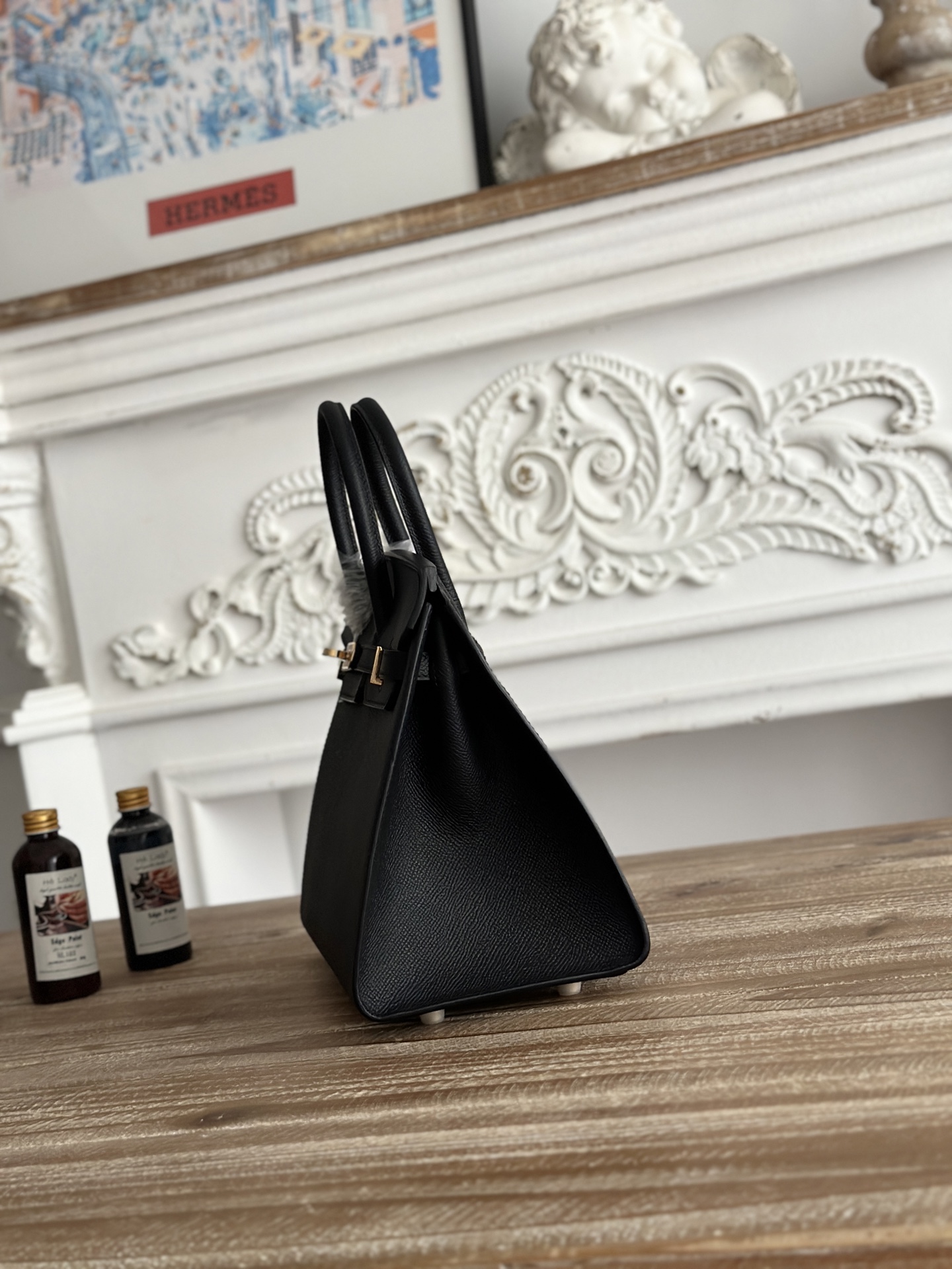 Hermes Noir Birkin 25 Sellier – Black Birkin Bag Epsom Gold