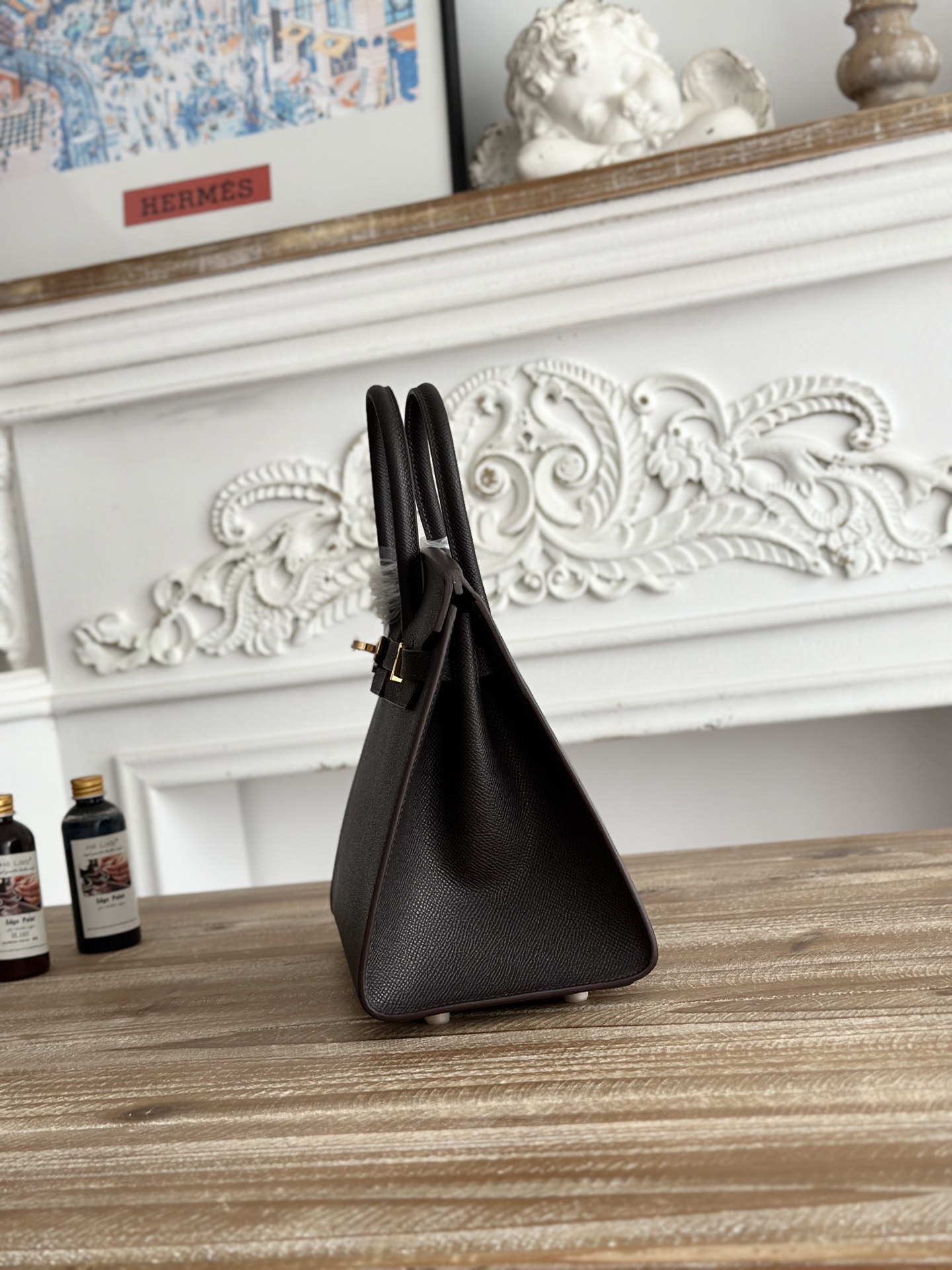 Hermes Noir Birkin 25 Sellier – Black Birkin Bag Epsom Gold