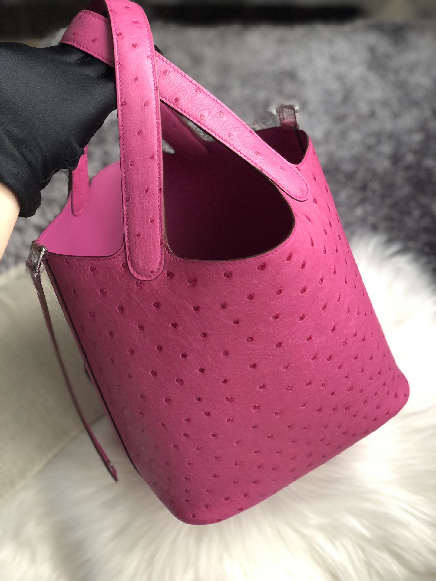 Hermes Picotin 18 Pink Ostrich