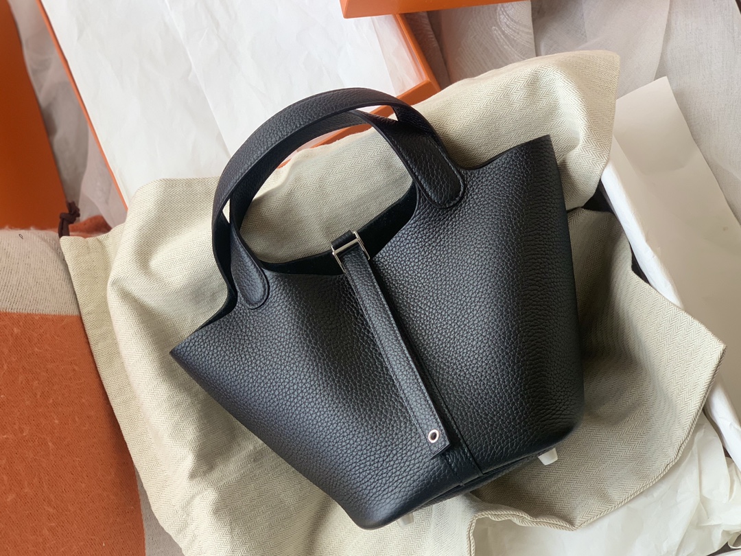 Hermes Picotin 18 So Black Handbag Black