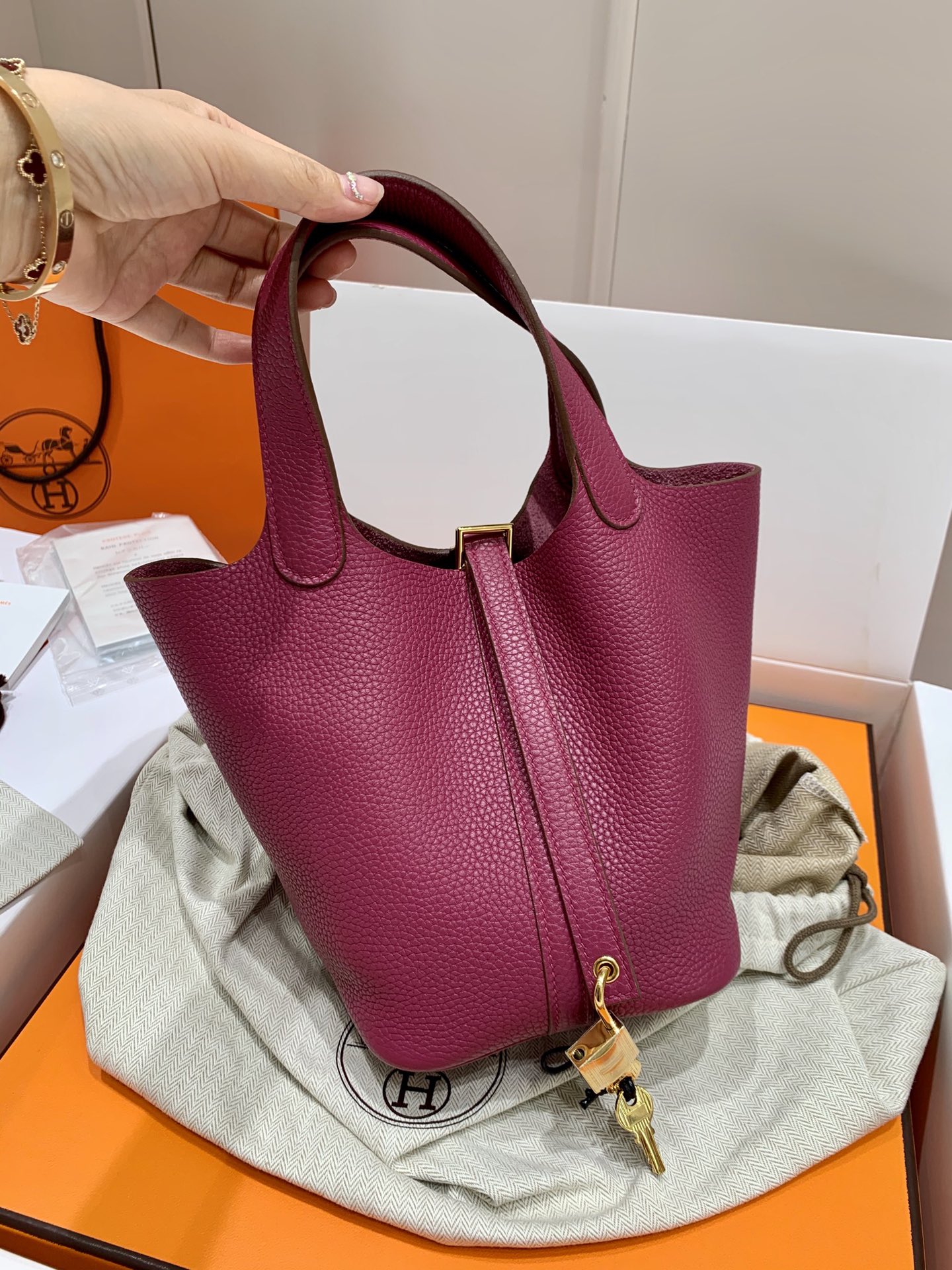 Hermes Picotin Lock bag Red