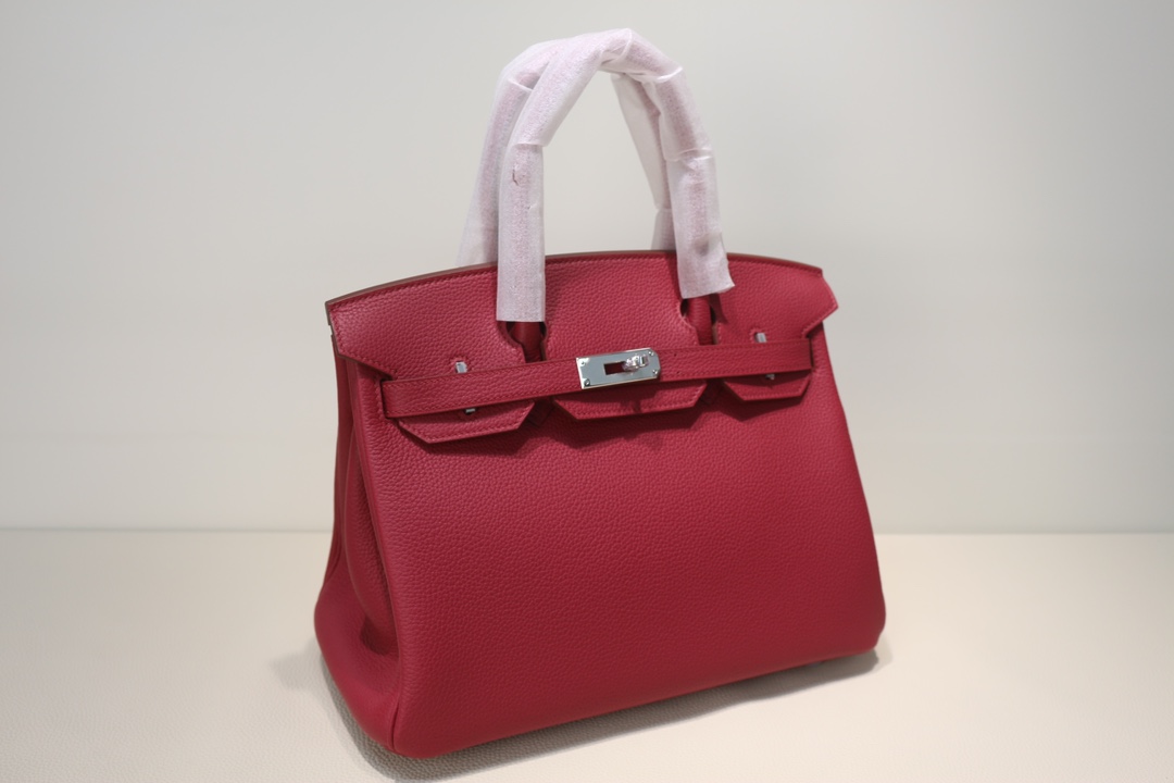Hermes Red Togo Birkin Retourne 30 Dark red Leathe