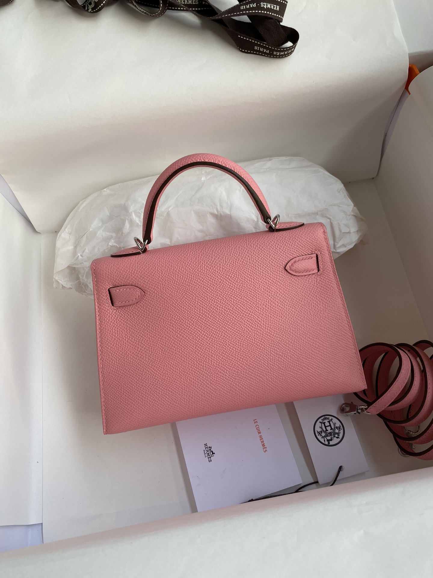 Hermes Rose Confetti Epsom Kelly Mini II 20cm