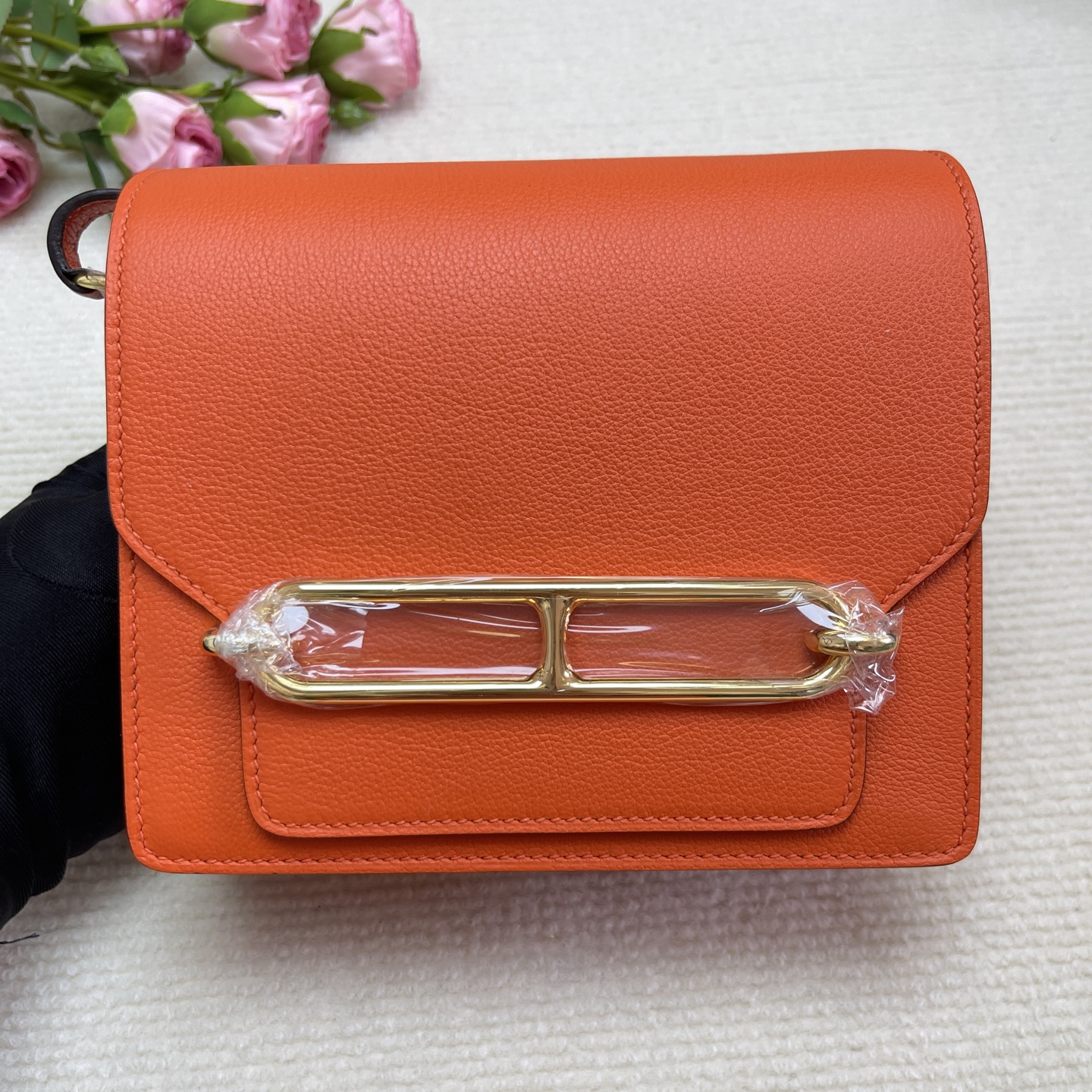 Hermes Roulis 23 Orange Evercolor GHW - Orange