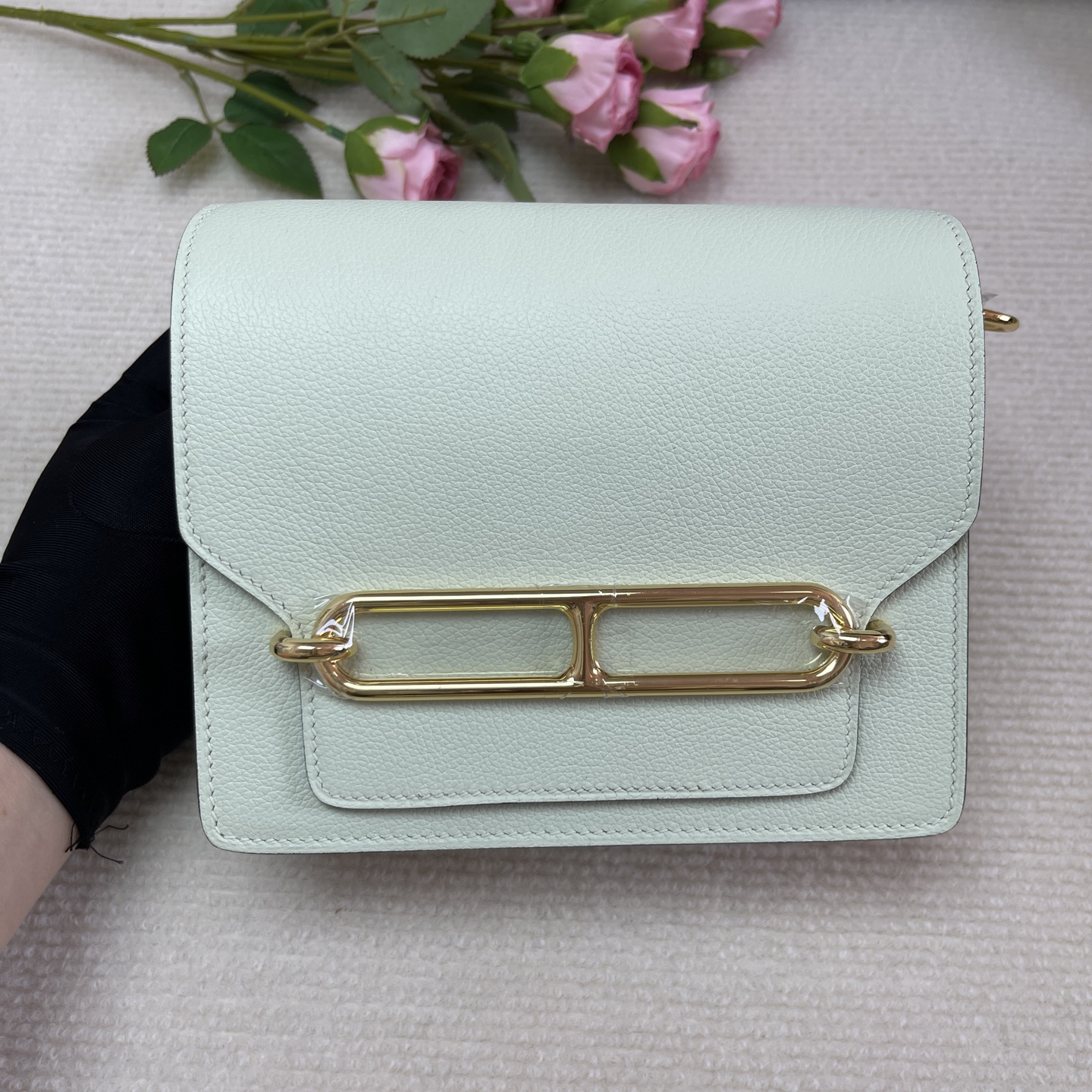 Hermes Roulis Evercolor Trench mint green Gold Hardware