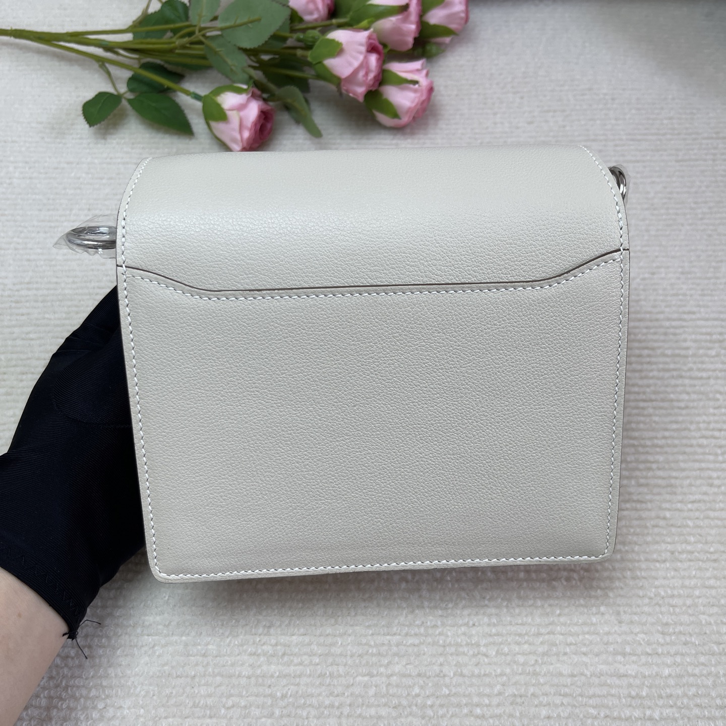 Hermes Roulis Evercolor Trench White Cream Gold Hardware