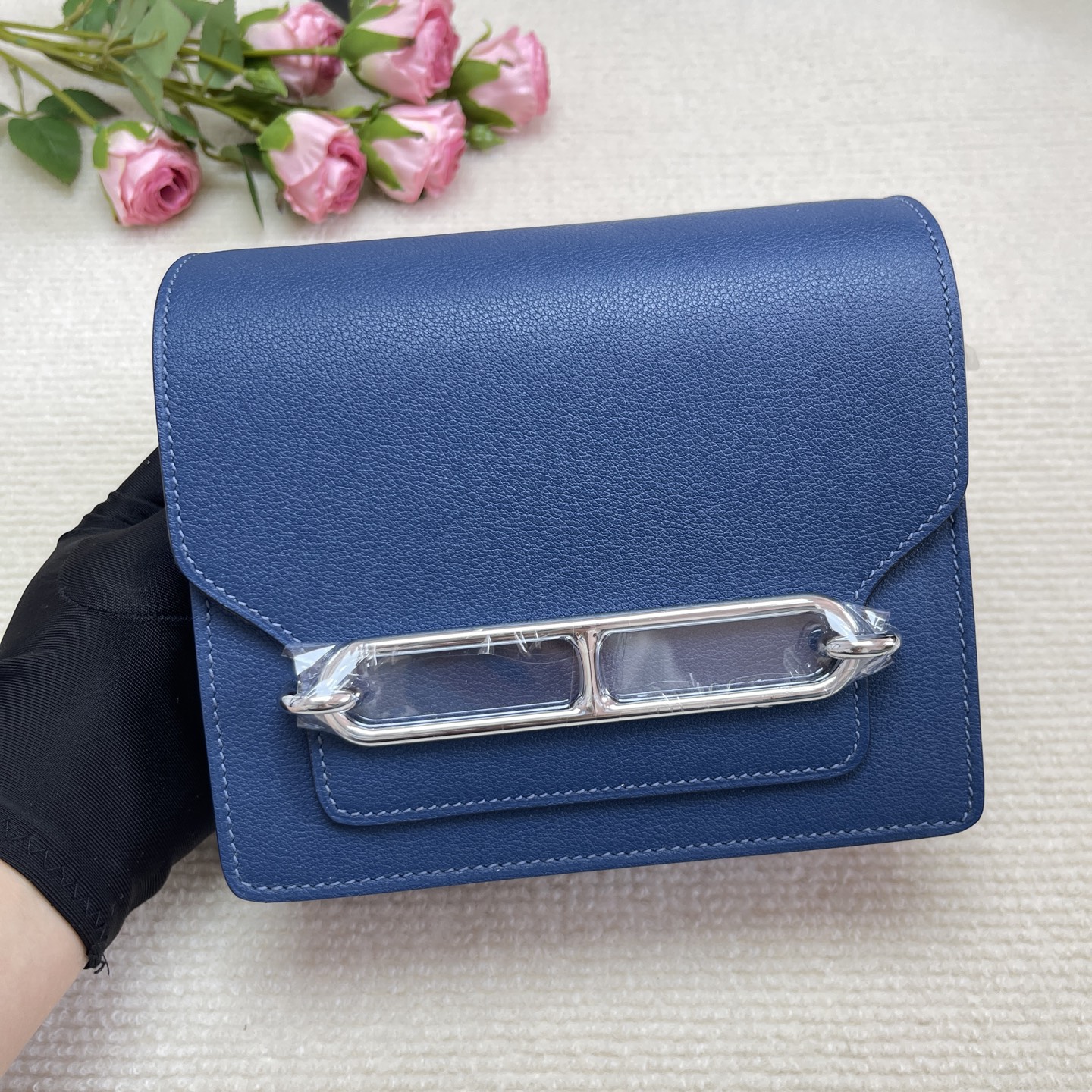 Hermes Roulis Slim in Blue de France Evercolor Leathe