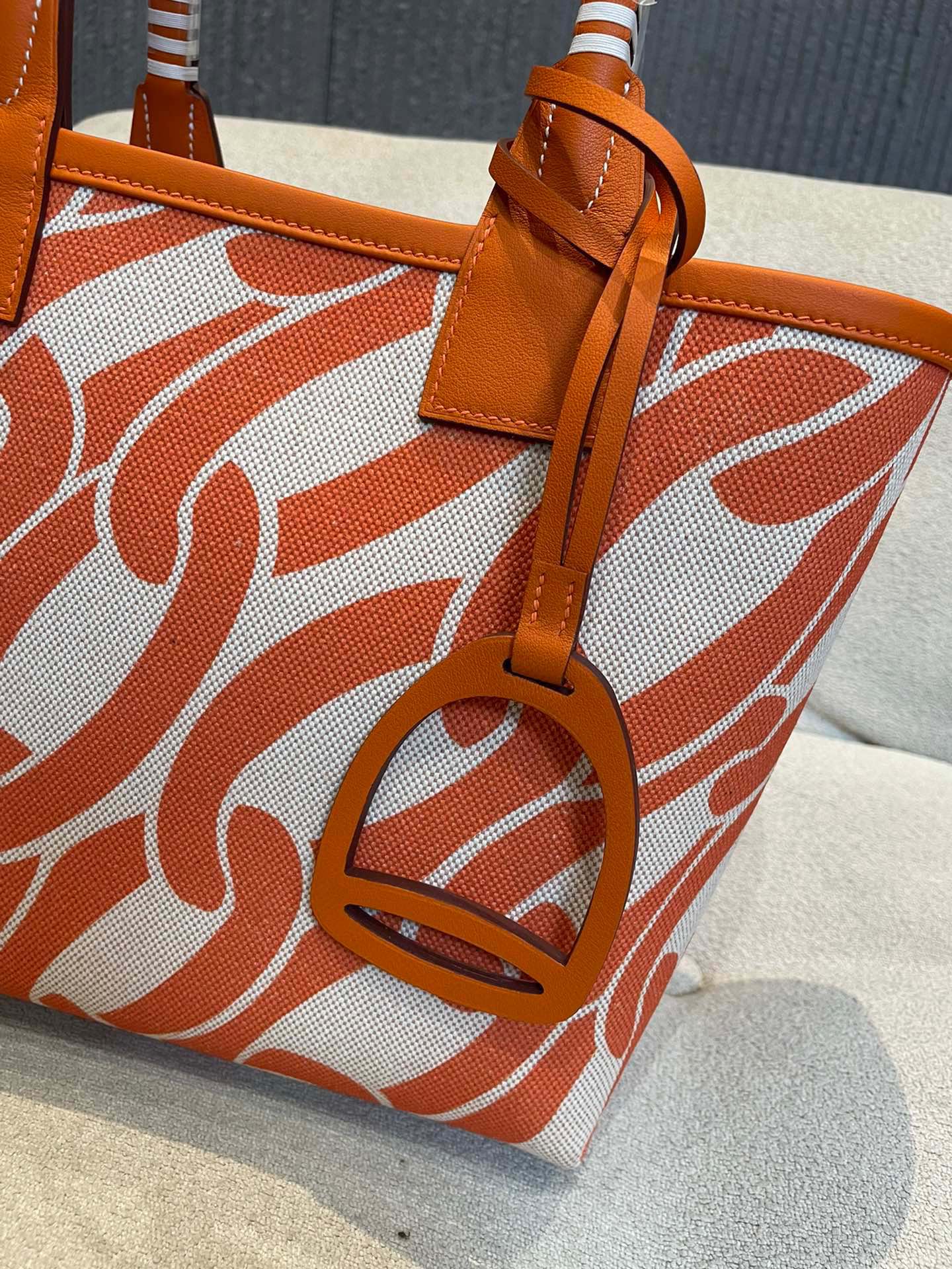 HERMES Steeple Tote Bag / H Steeple canvas tote bag 30cm