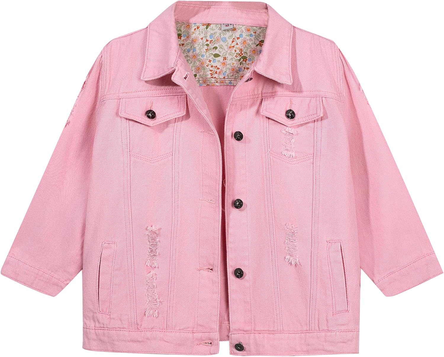 Hixiaohe Women Autumn 3\/4 Sleeve Retro Short Denim Jackets Light Blue Jean Coats