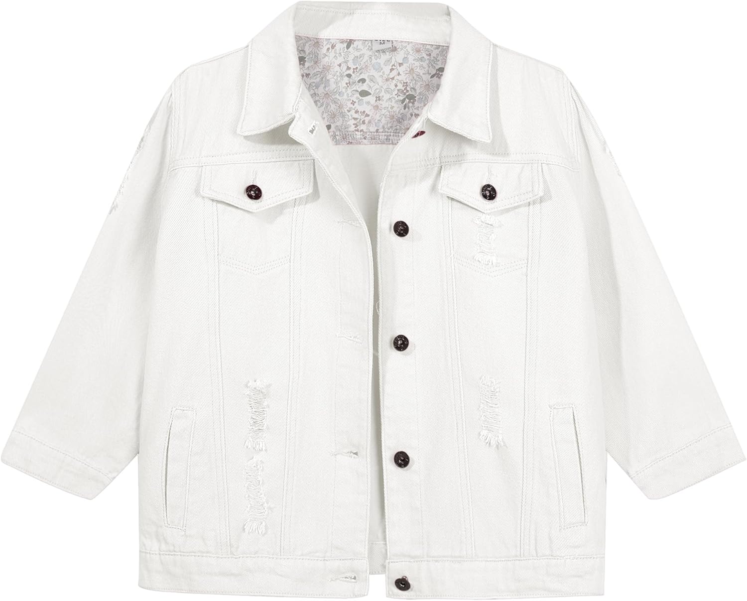 Hixiaohe Women Autumn 3\/4 Sleeve Retro Short Denim Jackets Light Blue Jean Coats