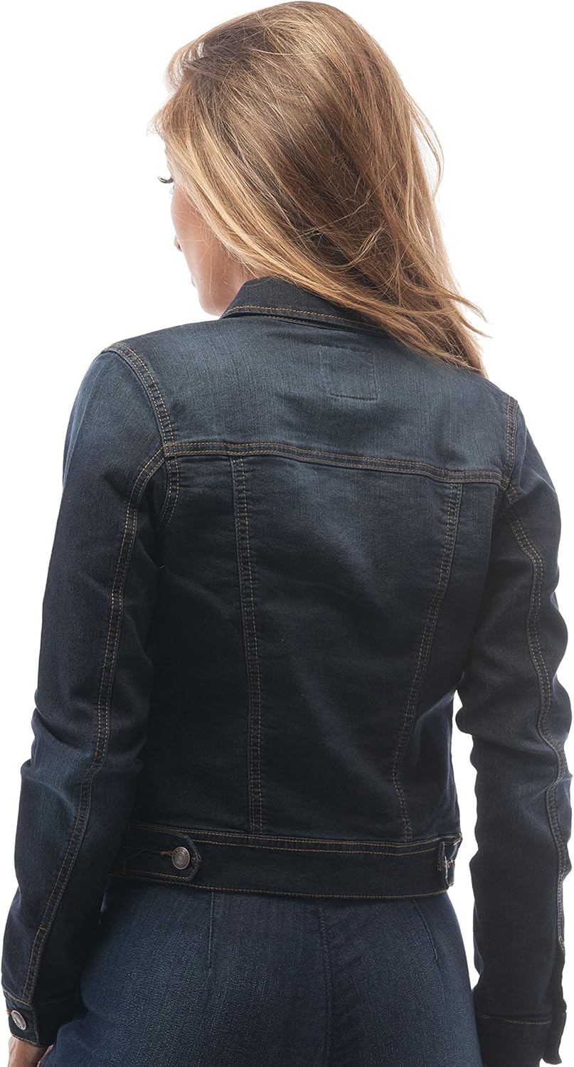 Hollywood Star Fashion Womens Basic Button Down Denim Jean Jacket