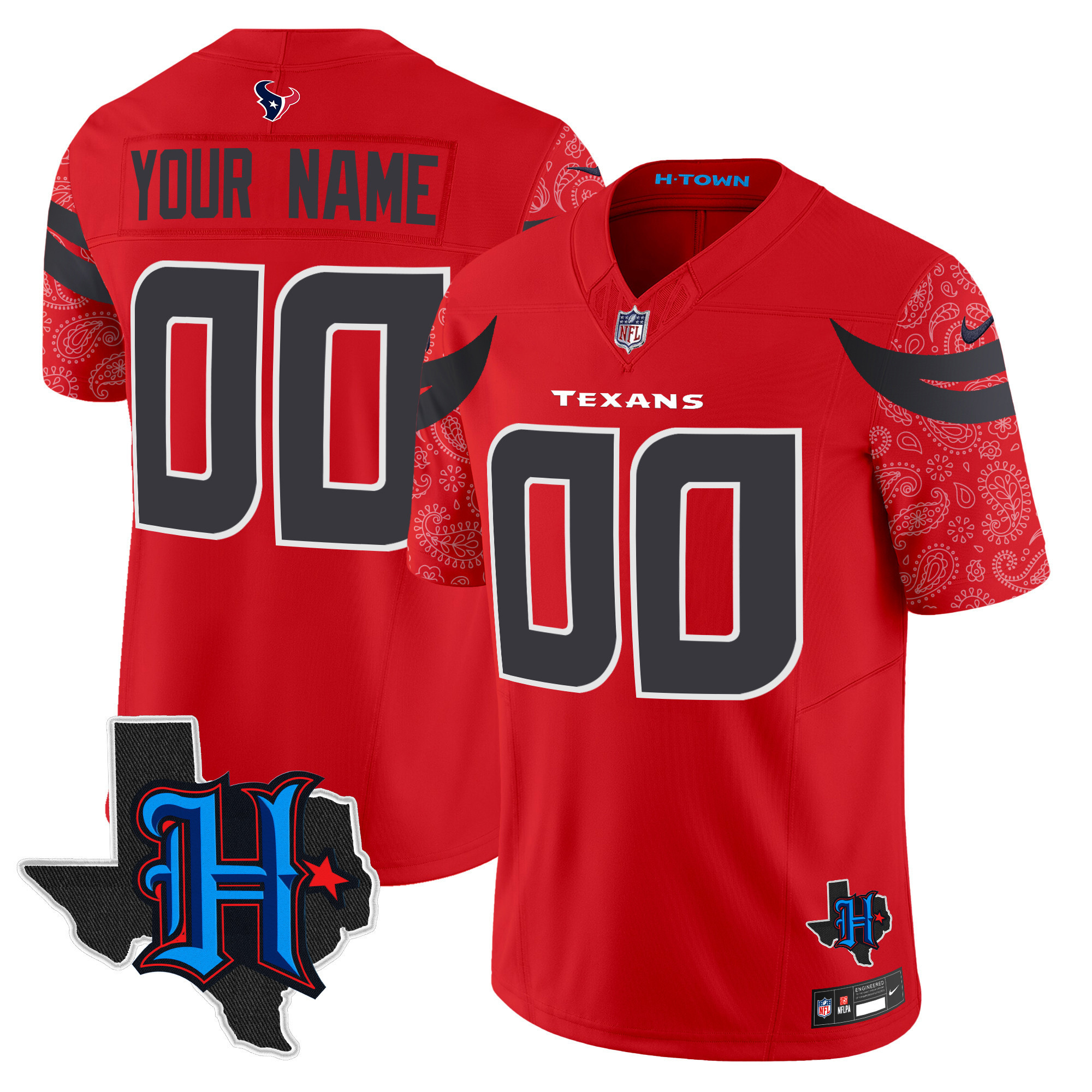 Houston Texans 2024 Texas Patch Vapor Limited Custom Jersey V4 – All Stitched