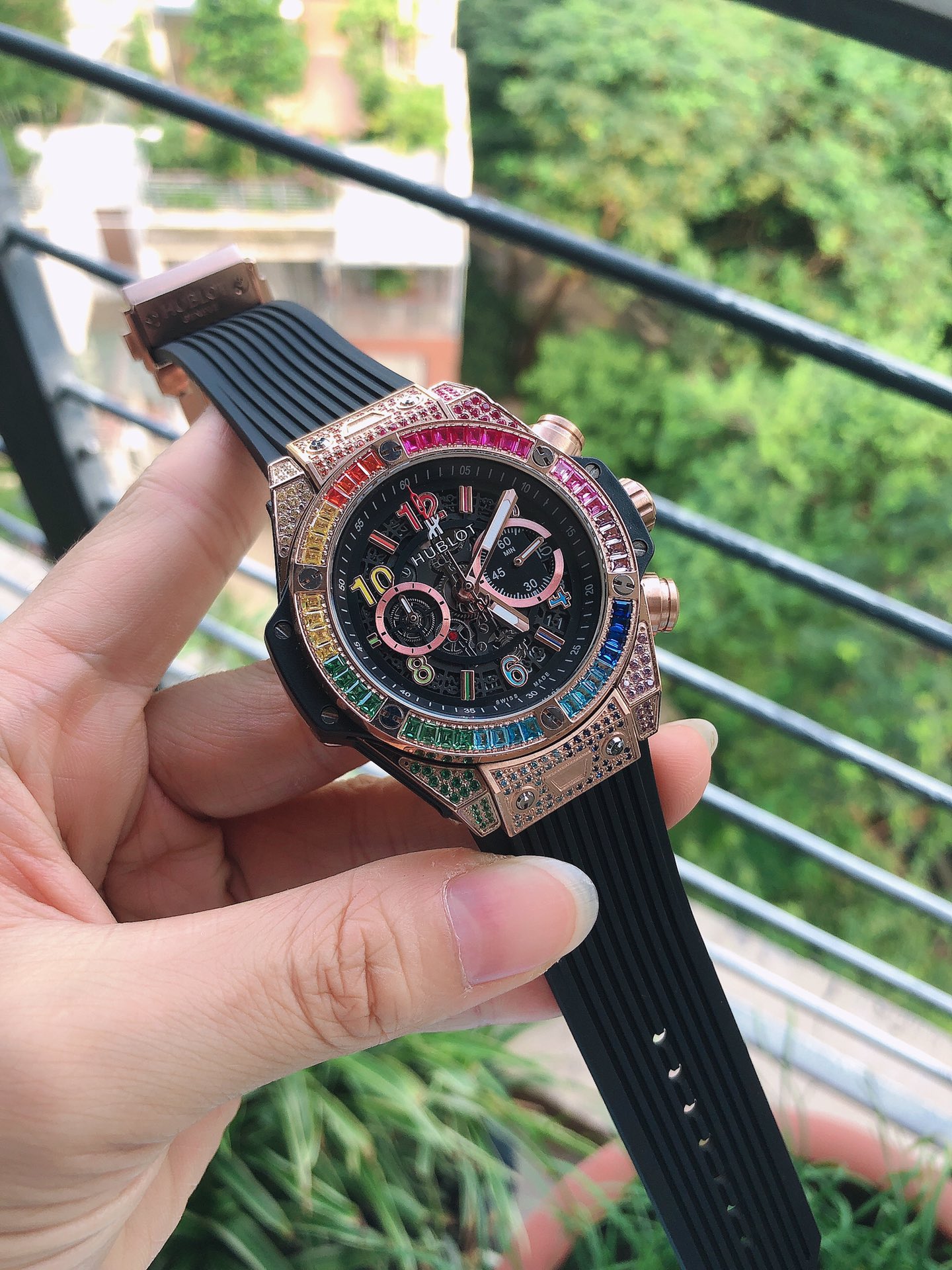 hublot Big Bang Unico Titanium Rainbow 42mm watch men TO193498