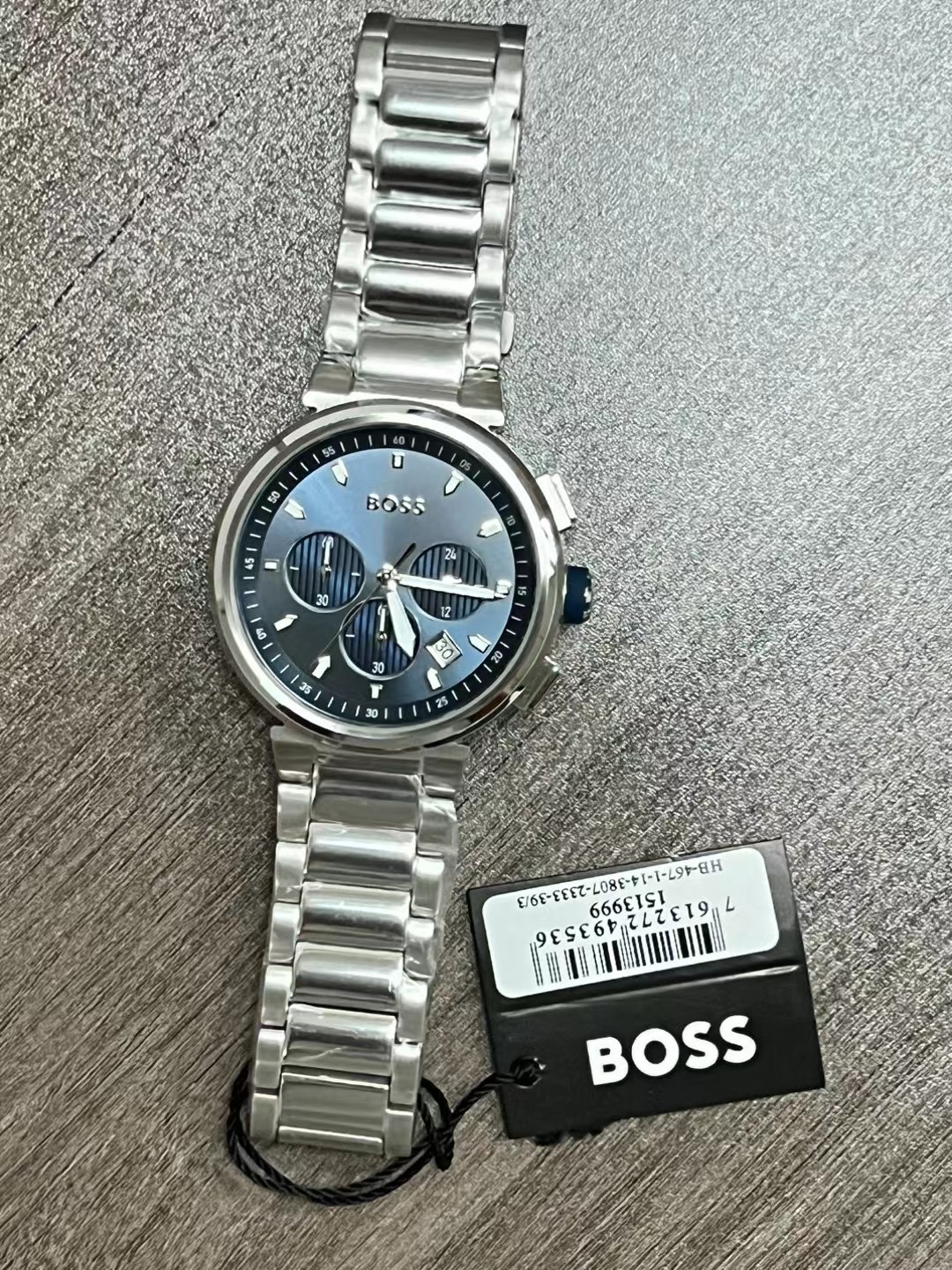 BOSS Blue Dial Chronograph Steel Bracelet Watch - Image 5