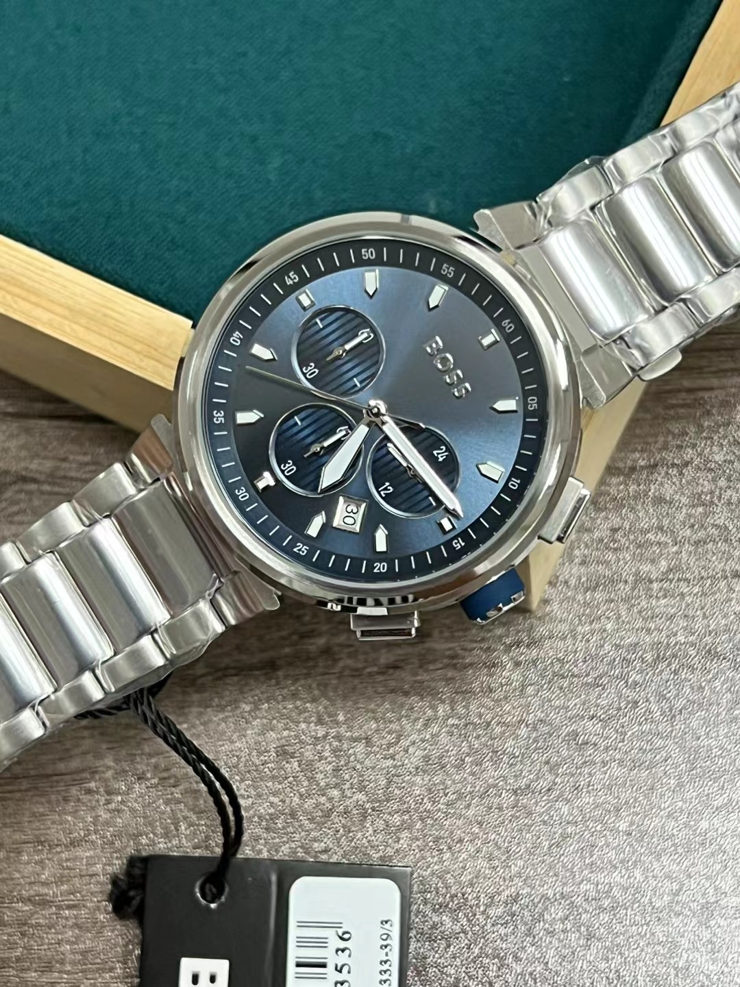 BOSS Blue Dial Chronograph Steel Bracelet Watch - Image 6