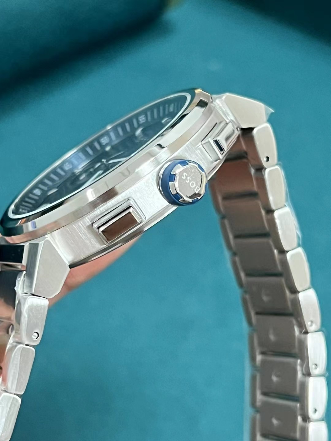 BOSS Blue Dial Chronograph Steel Bracelet Watch - Image 3