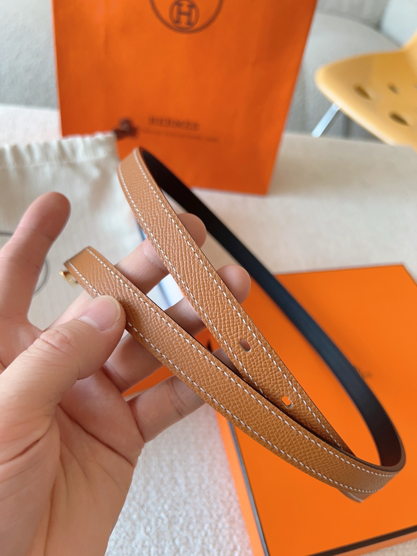Hermes Kelly Double Tour Leather Bracelet - Gold with Gold Hardware