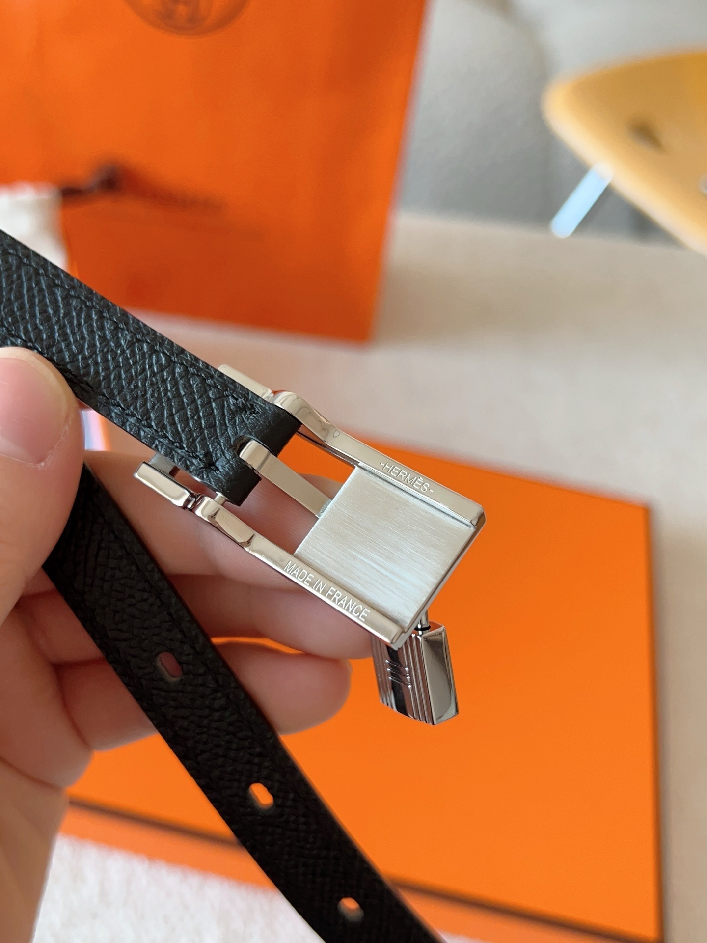 Hermes Kelly Double Tour Bracelet - Black Leather with Silver Hardware