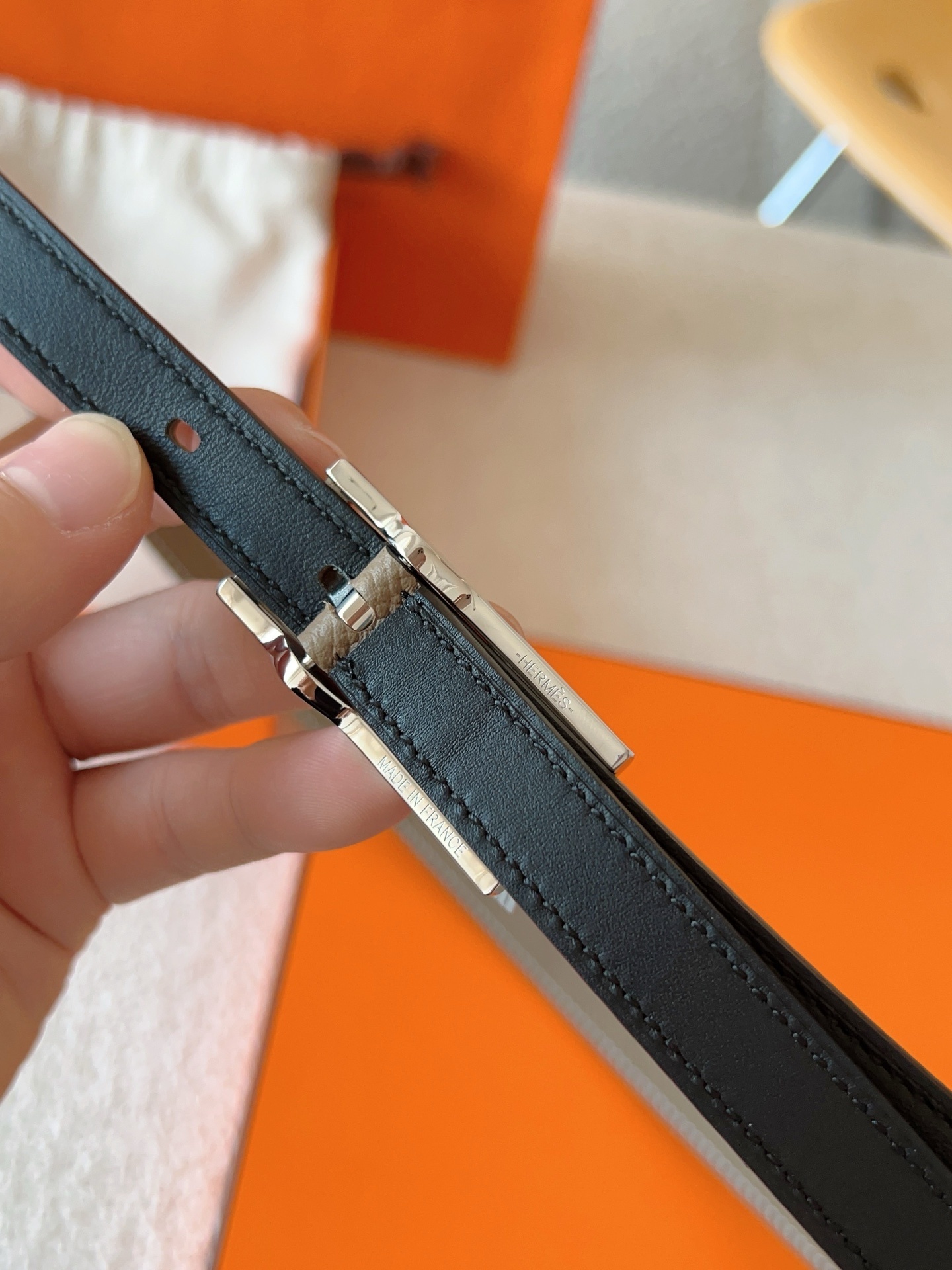 Hermes Kelly Double Tour Bracelet Etoupe Leather Silver Hardware