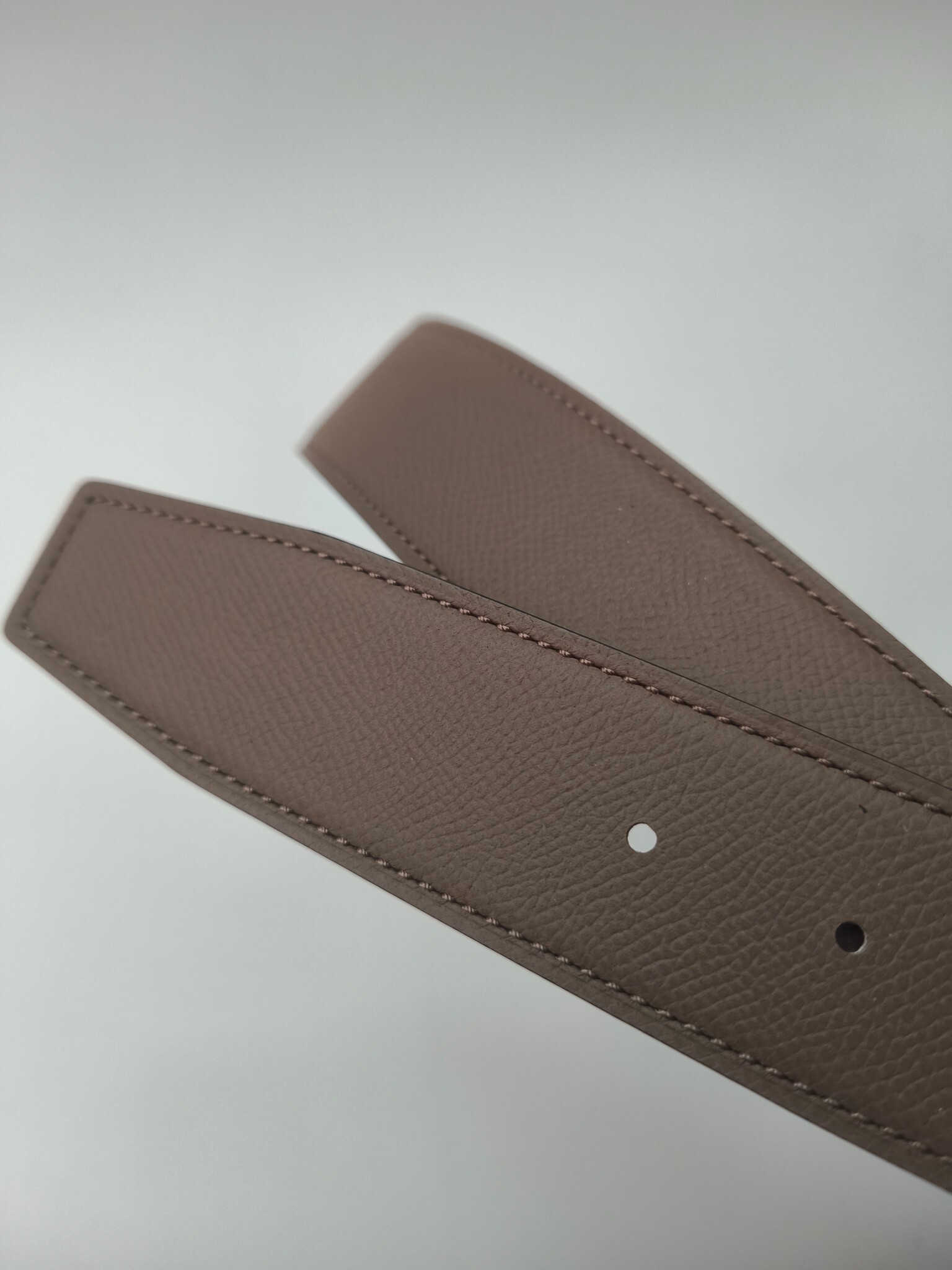 Hermès H Buckle Reversible Leather Belt - Etoupe and Gold