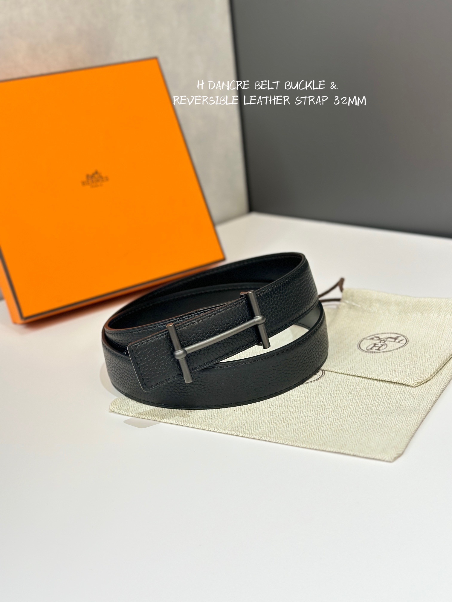 Hermes H d’Ancre Reversible Leather Belt 32mm with Buckle