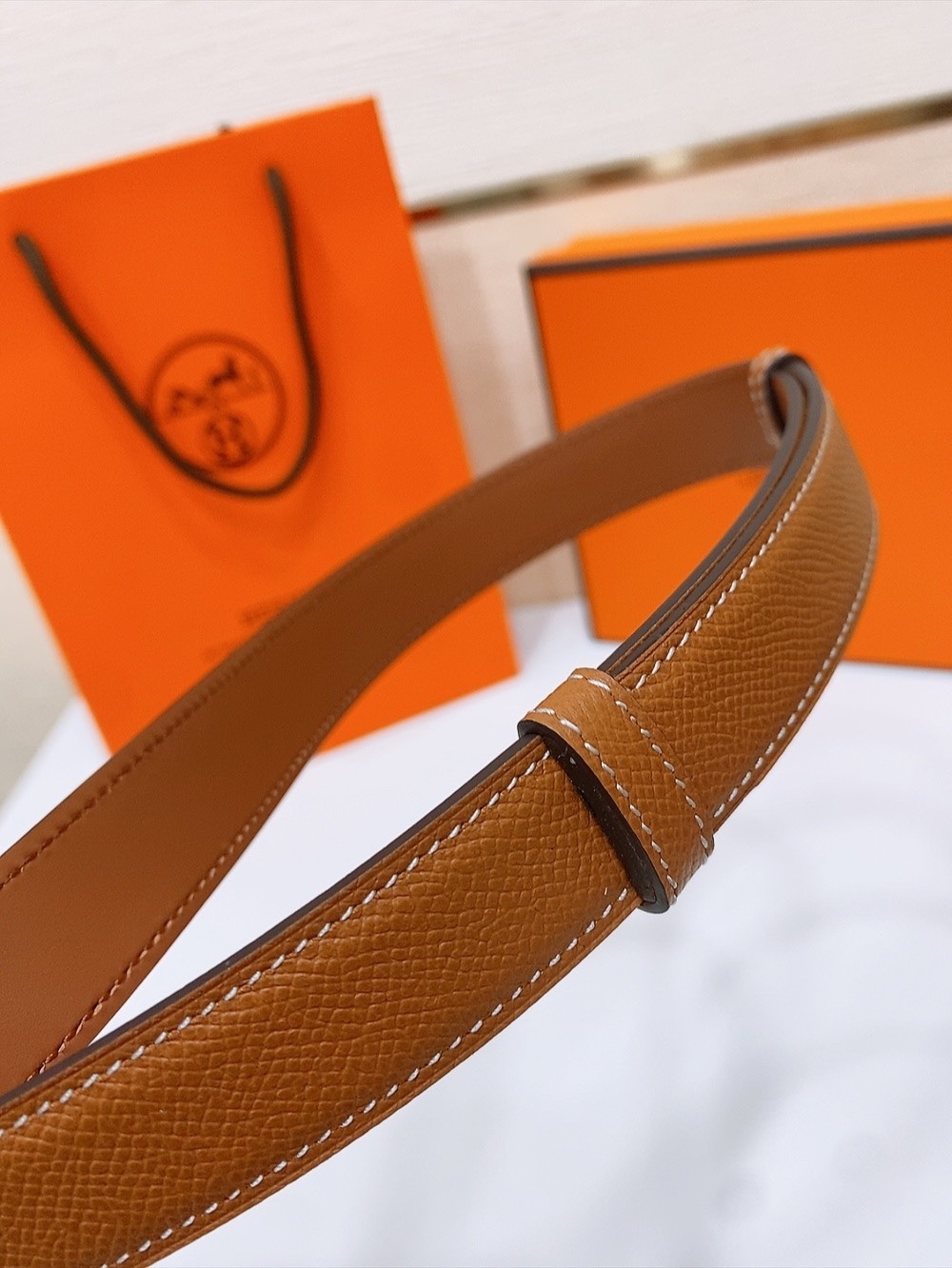 Luxury Hermes Kelly Belt - Brown Leather with Silver Medor Buckle