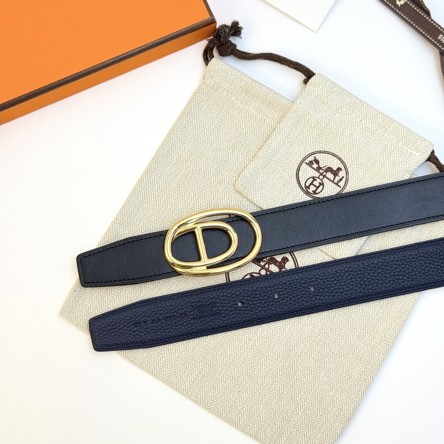 Hermès Odyssée Reversible Leather Belt 32mm - Permabrass Buckle