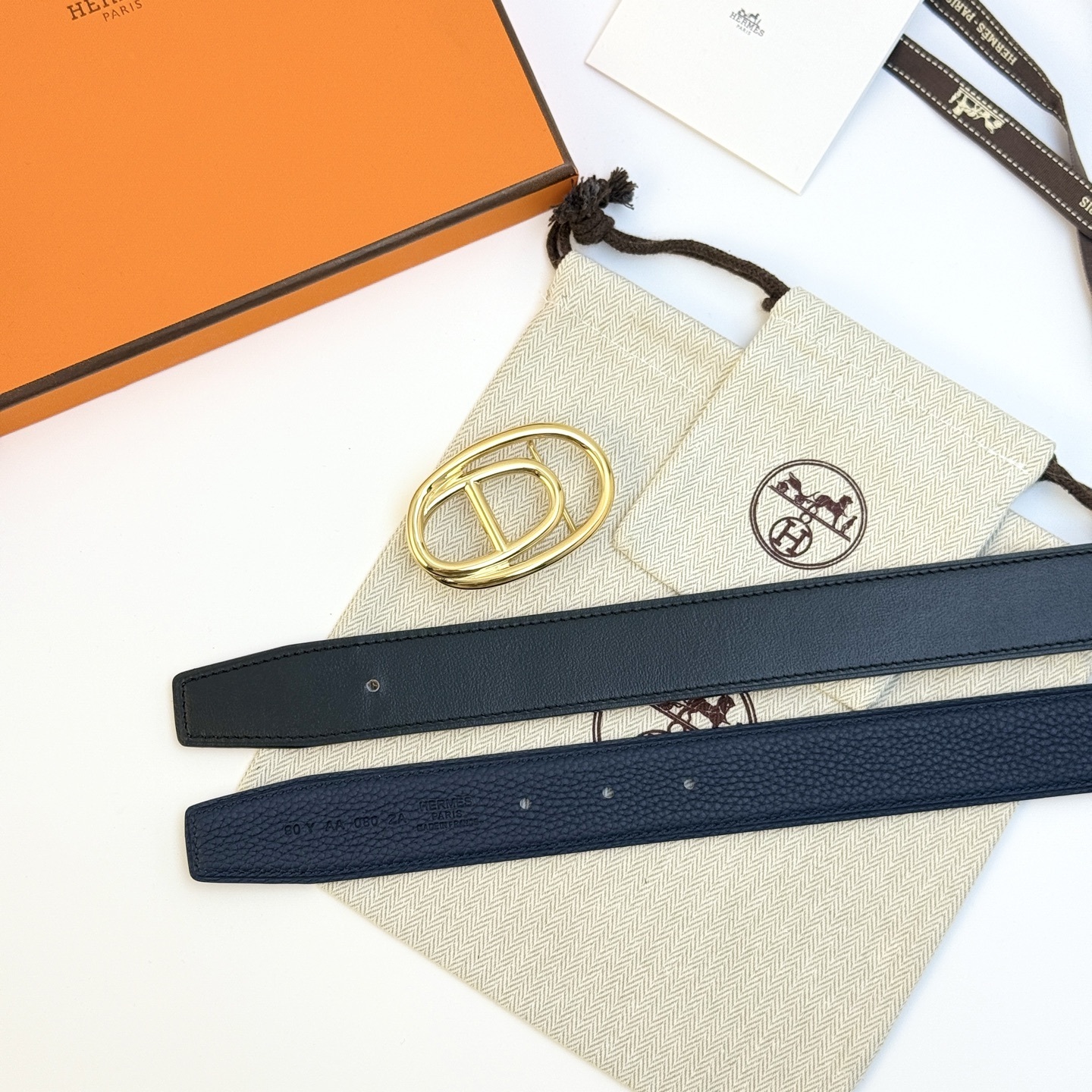 Hermès Odyssée Reversible Leather Belt 32mm - Permabrass Buckle