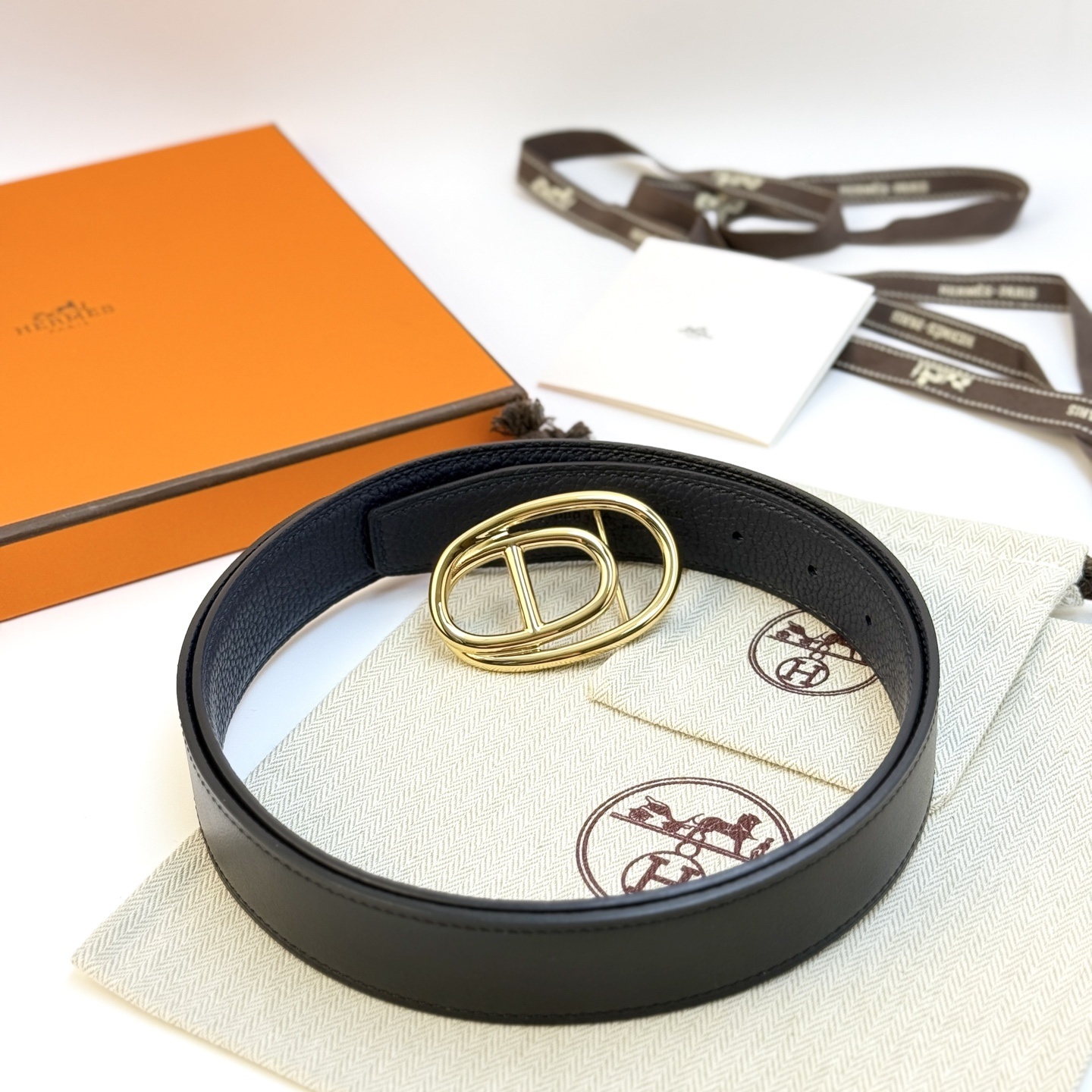 Hermès Odyssée Reversible Leather Belt 32mm - Permabrass Buckle