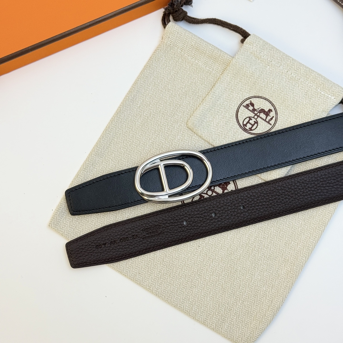 Hermès Odyssée Buckle & Reversible 32mm Leather Belt