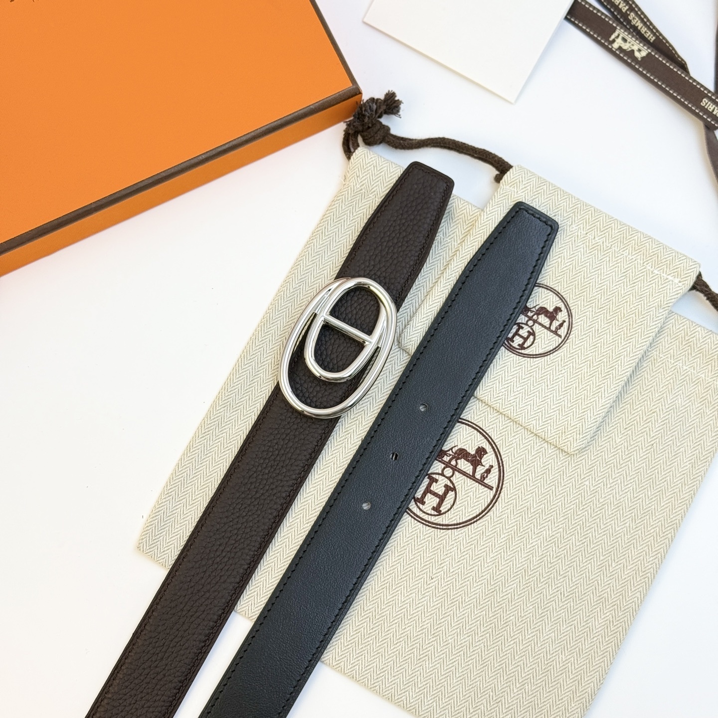 Hermès Odyssée Buckle & Reversible 32mm Leather Belt