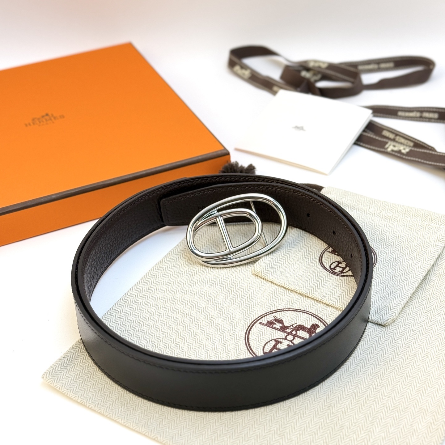 Hermès Odyssée Buckle & Reversible 32mm Leather Belt