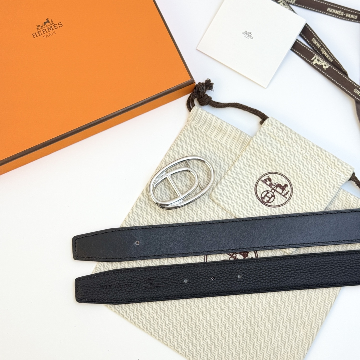 Hermès Odyssée Belt Buckle & Reversible Leather Strap 32mm