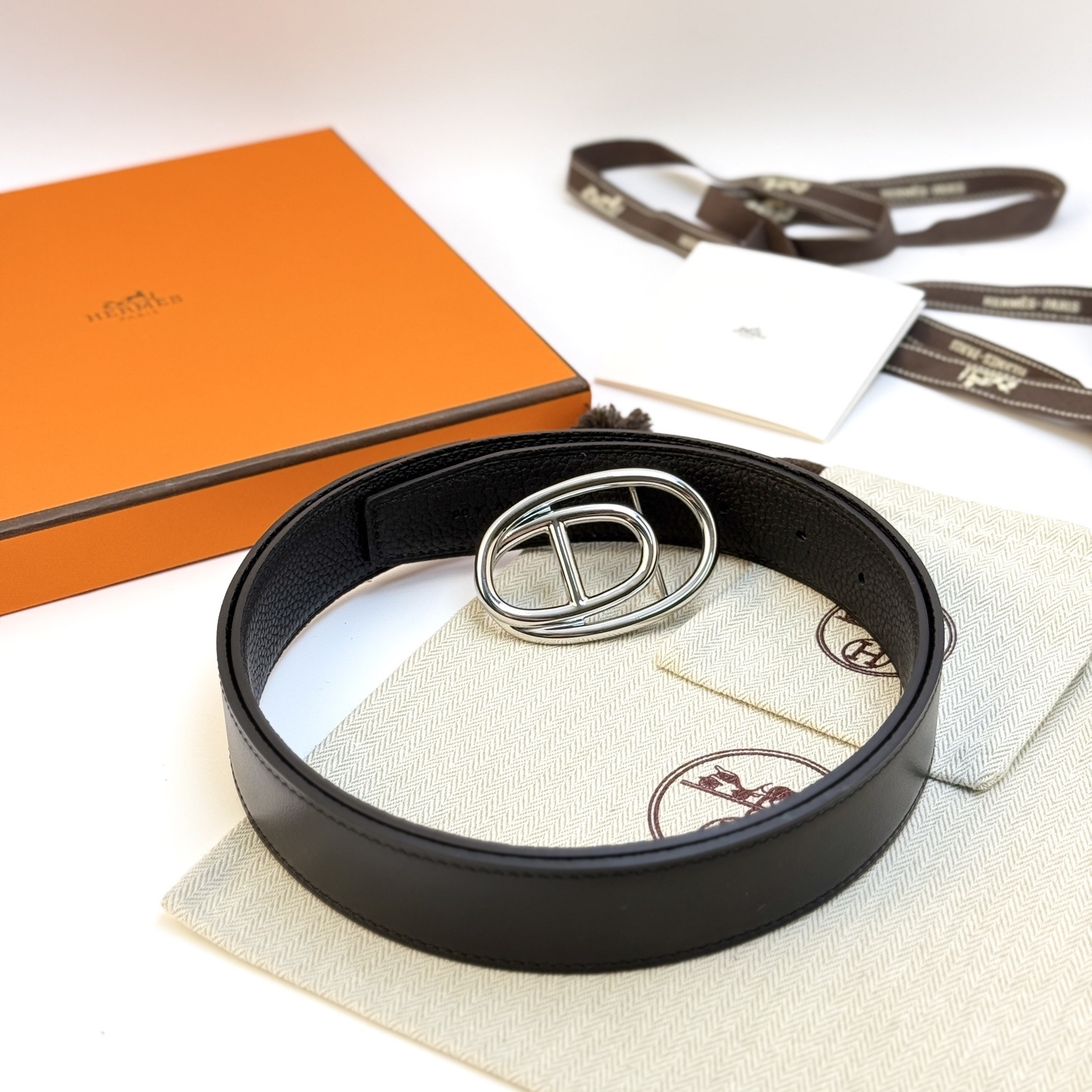 Hermès Odyssée Belt Buckle & Reversible Leather Strap 32mm