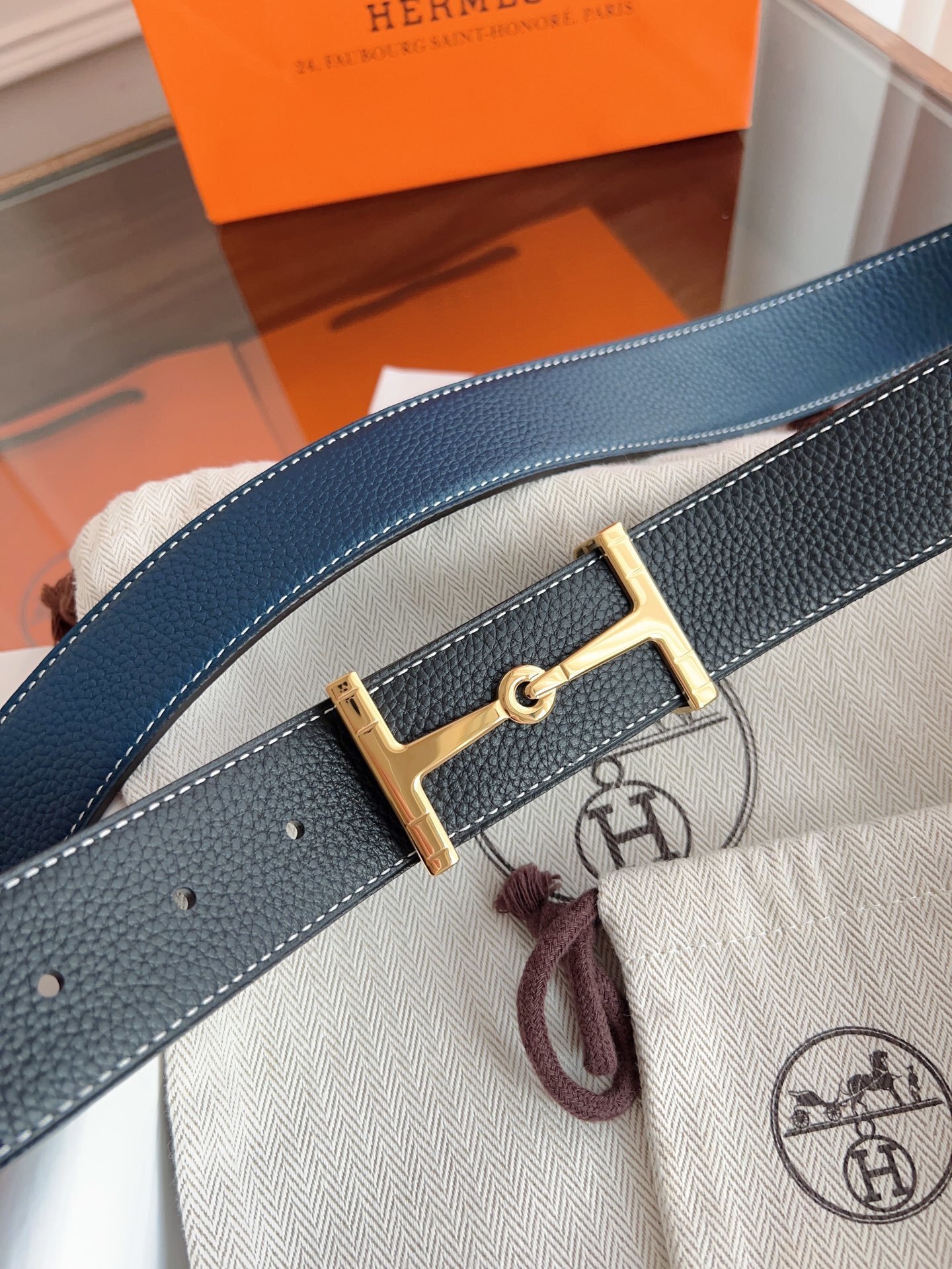 Luxury Black Pebbled Leather Belt with Gold Horsebit H Buckle