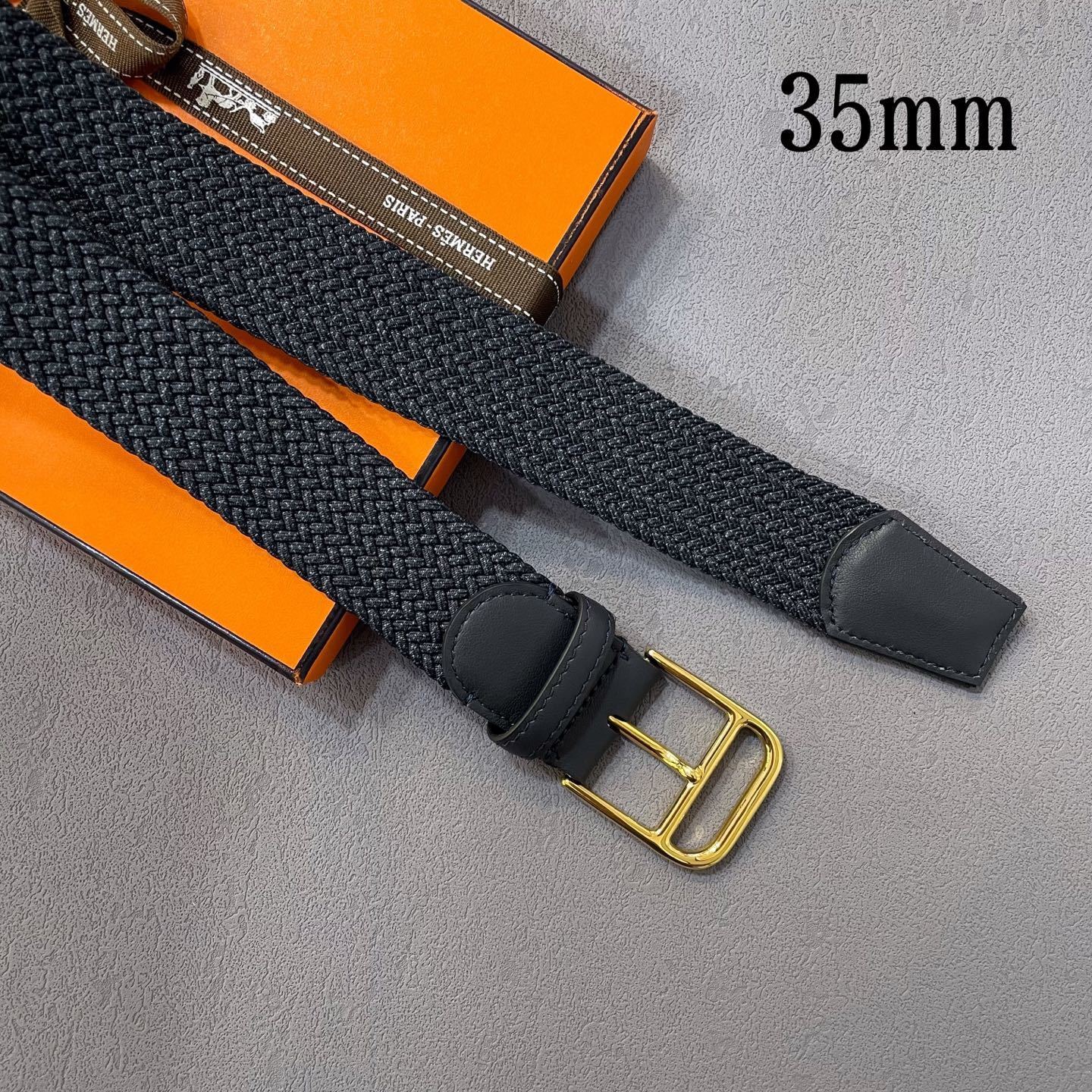 Luxury Designer Braided Woven Belt with Gold Buckle