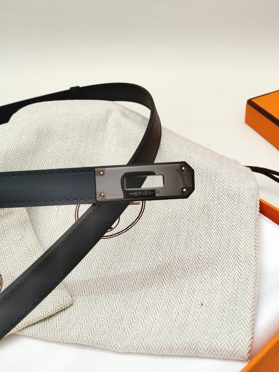 Hermes Kelly Double Tour Leather Bracelet - Black with Dark Hardware