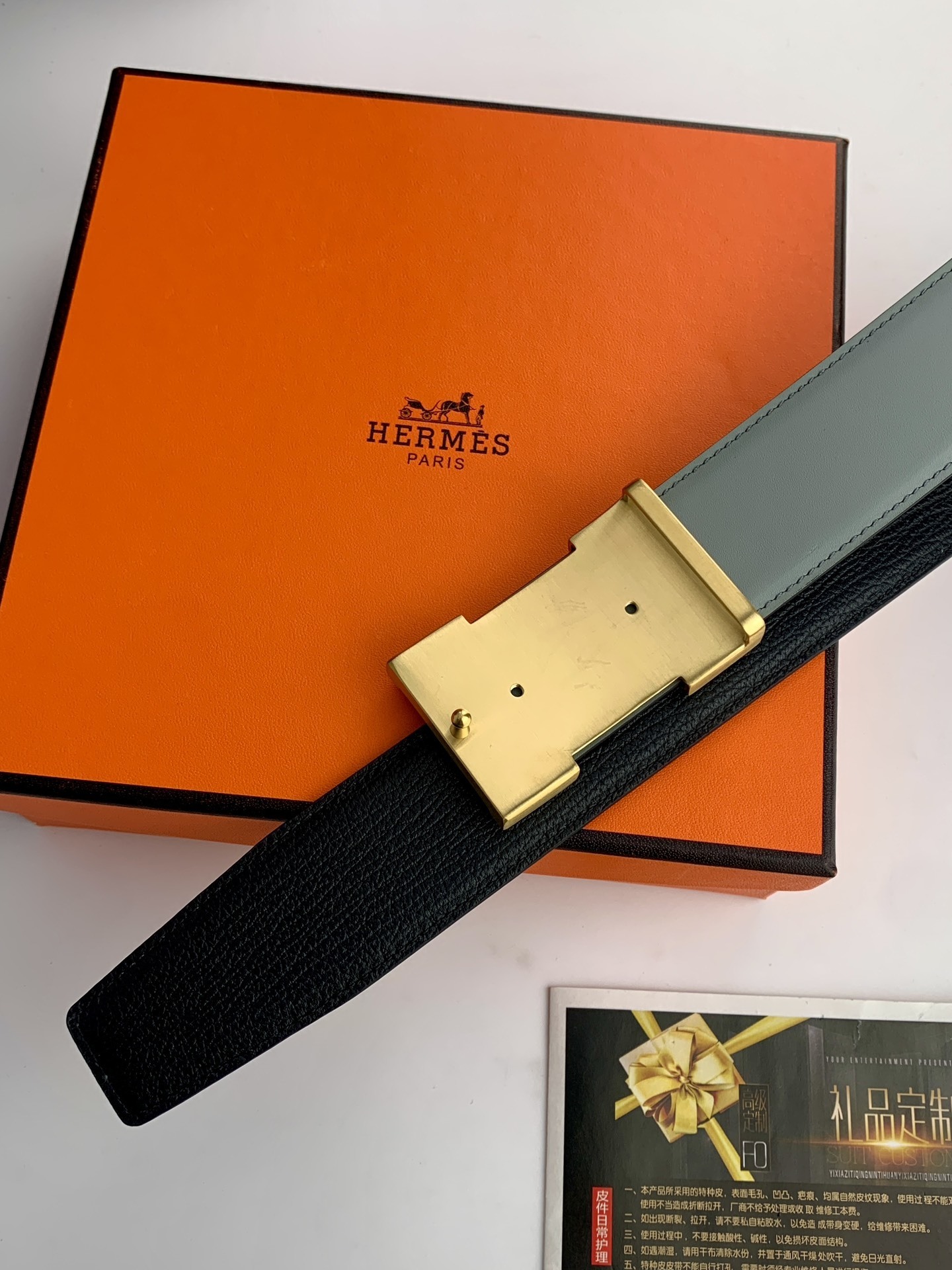 Hermes Men's Luxury Belt with Gold H Buckle - Classic Black Leather