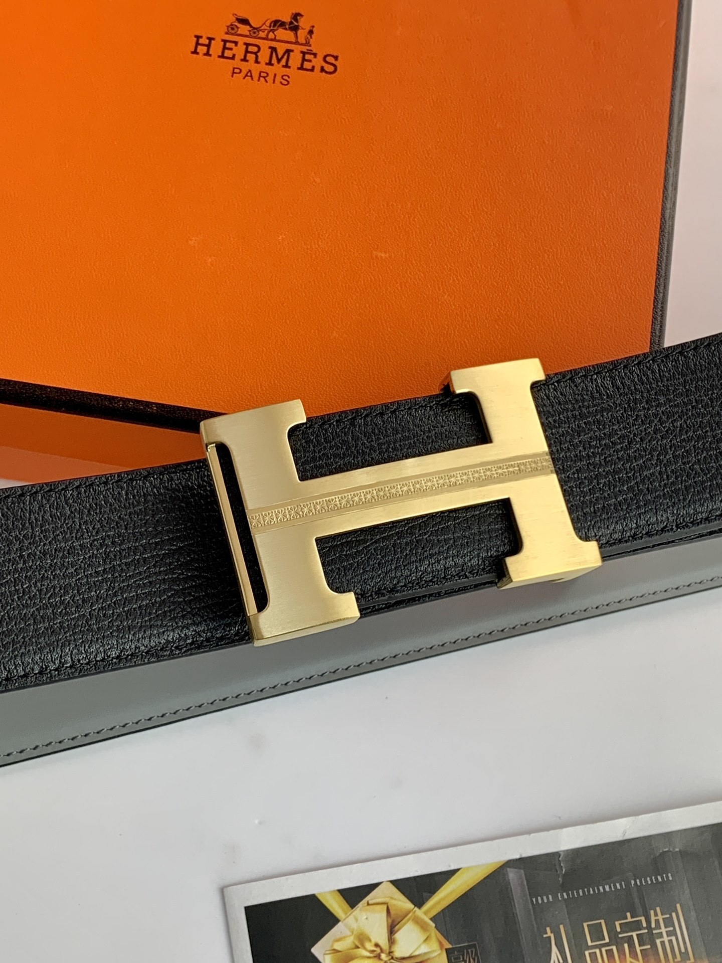 Hermes Men’s Luxury Belt with Gold H Buckle – Classic Black Leather