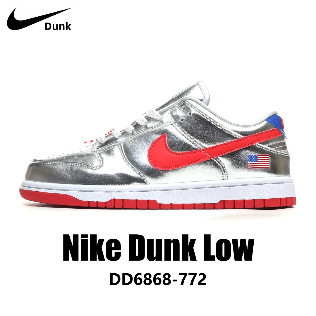 Nike Dunk Low Silver Red - USA Edition Sneakers